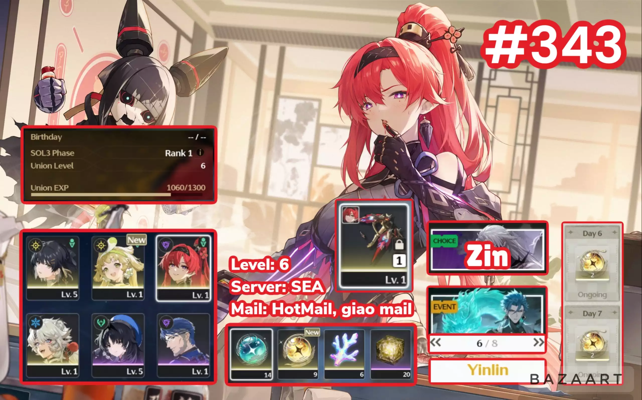 [ #343 SIÊU PHẨM SEA - LEVEL 6 ] YINLIN TRẤN + YANGLING + VERINA. 7 TRANG BANNER LIMIT. ZIN BANNER 5* TỰ CHỌN. {9 VÉ LIMIT + 14 VÉ THƯỜNG}