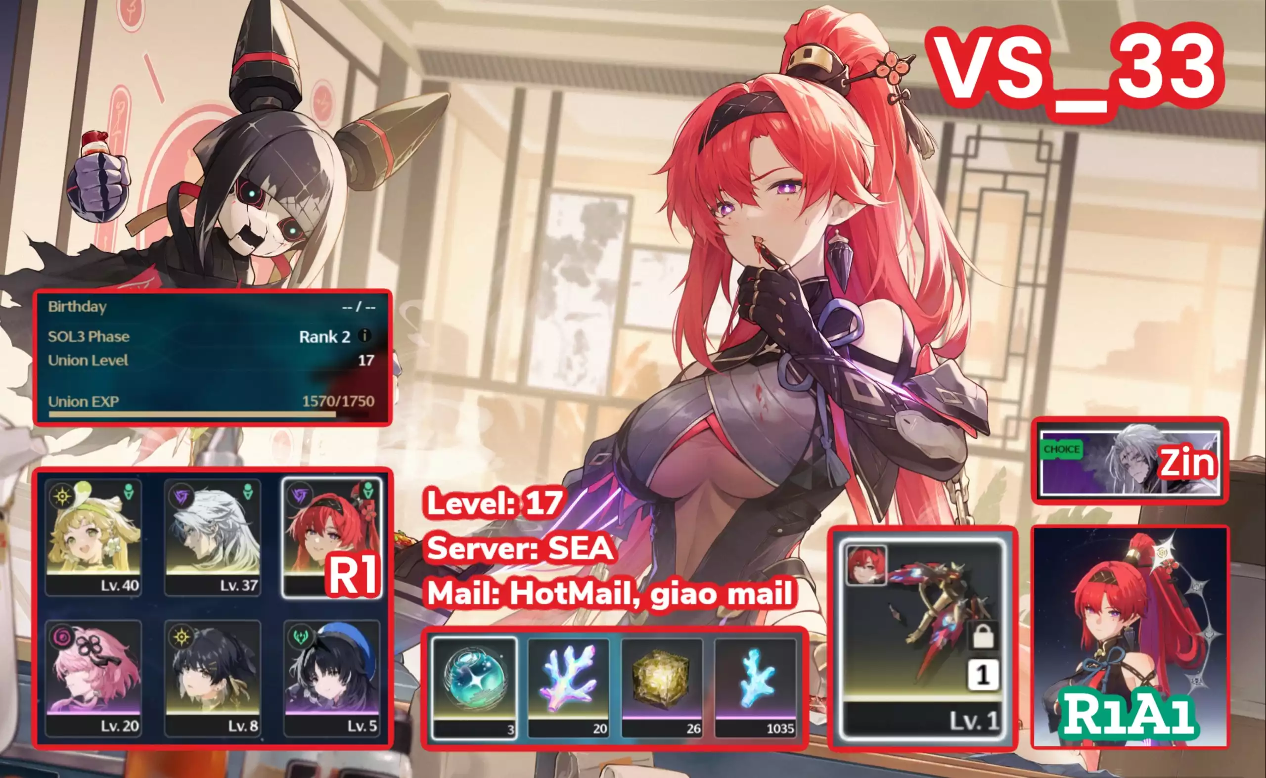 [ VS_33 ] SIÊU PHẨM - LEVEL 17 SEA - YINLIN R1 TRẤN + VERINA + CALCHARO. ZIN BANNER TỰ CHỌN 5*