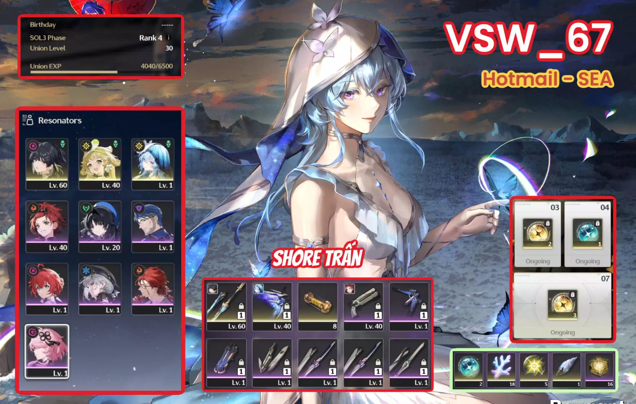 [ VSW_67 SIÊU PHẨM SHOREKEEPER ] SHOREKEEPER TRẤN + VERNIA + MAIN TRẤN. ZIN BANNER TÂN THỦ. CỰC NHIỀU QUEST / EVENT!!