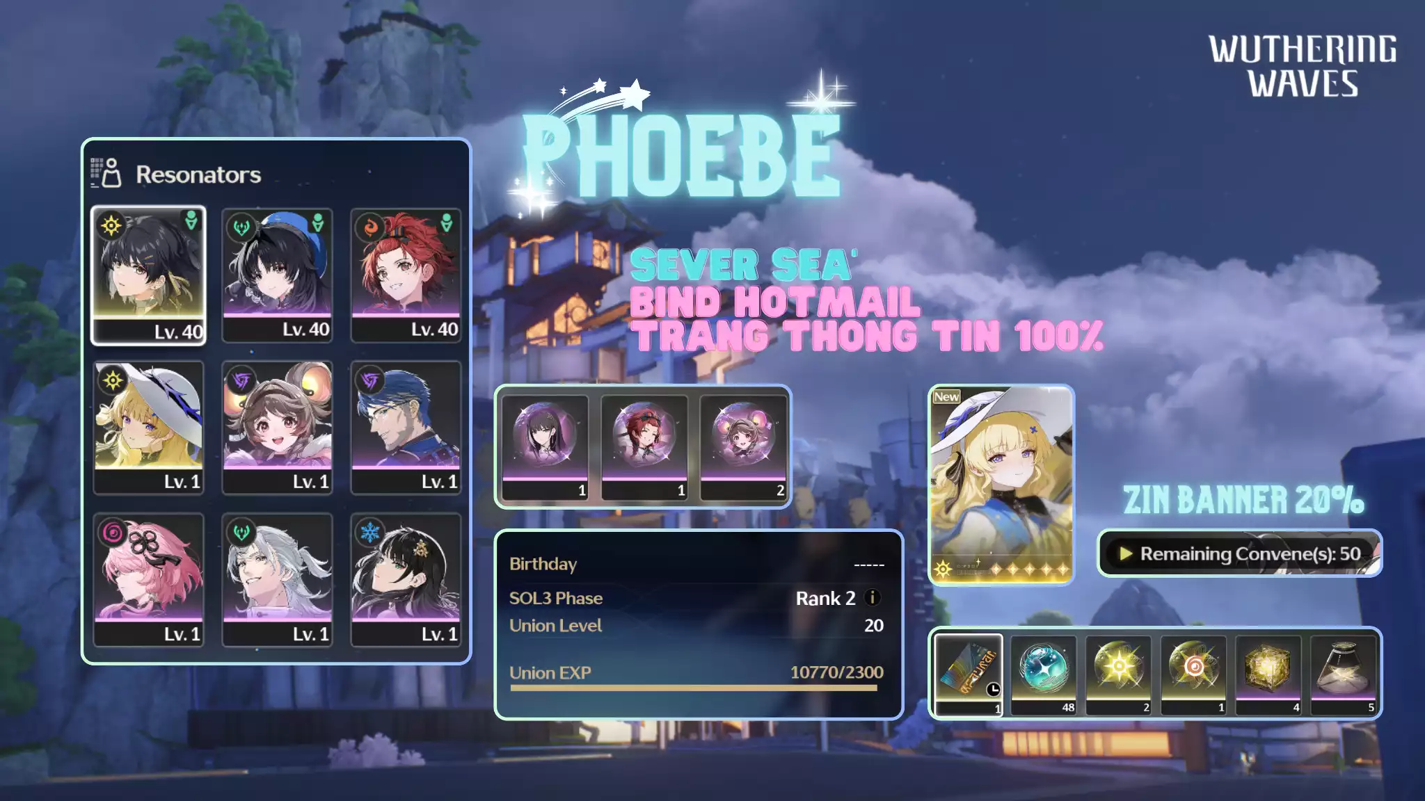 [Sea] Phoebe + Vé chọn 5 sao