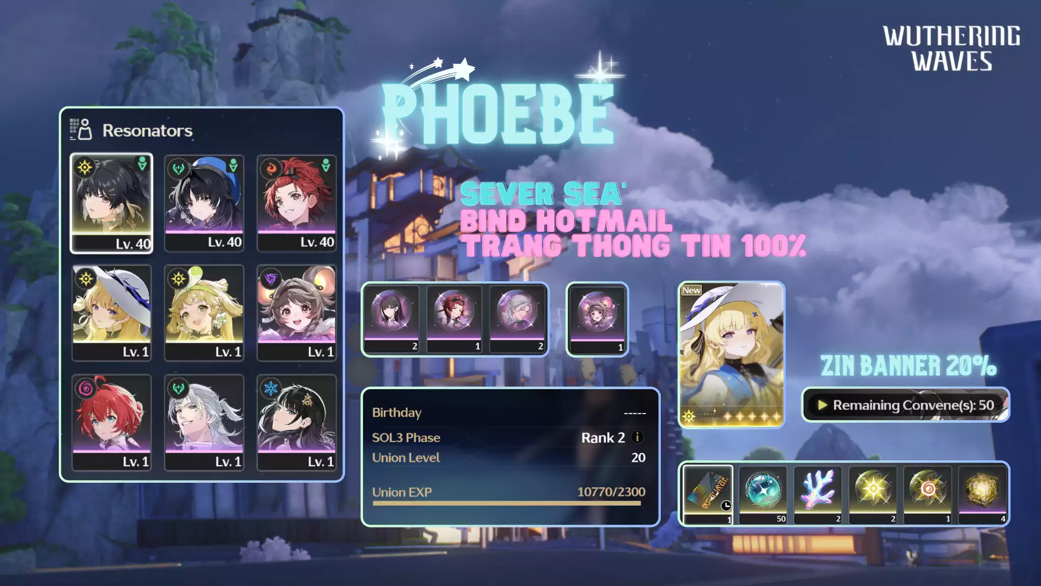 [Sea] Phoebe + Vé chọn 5 sao