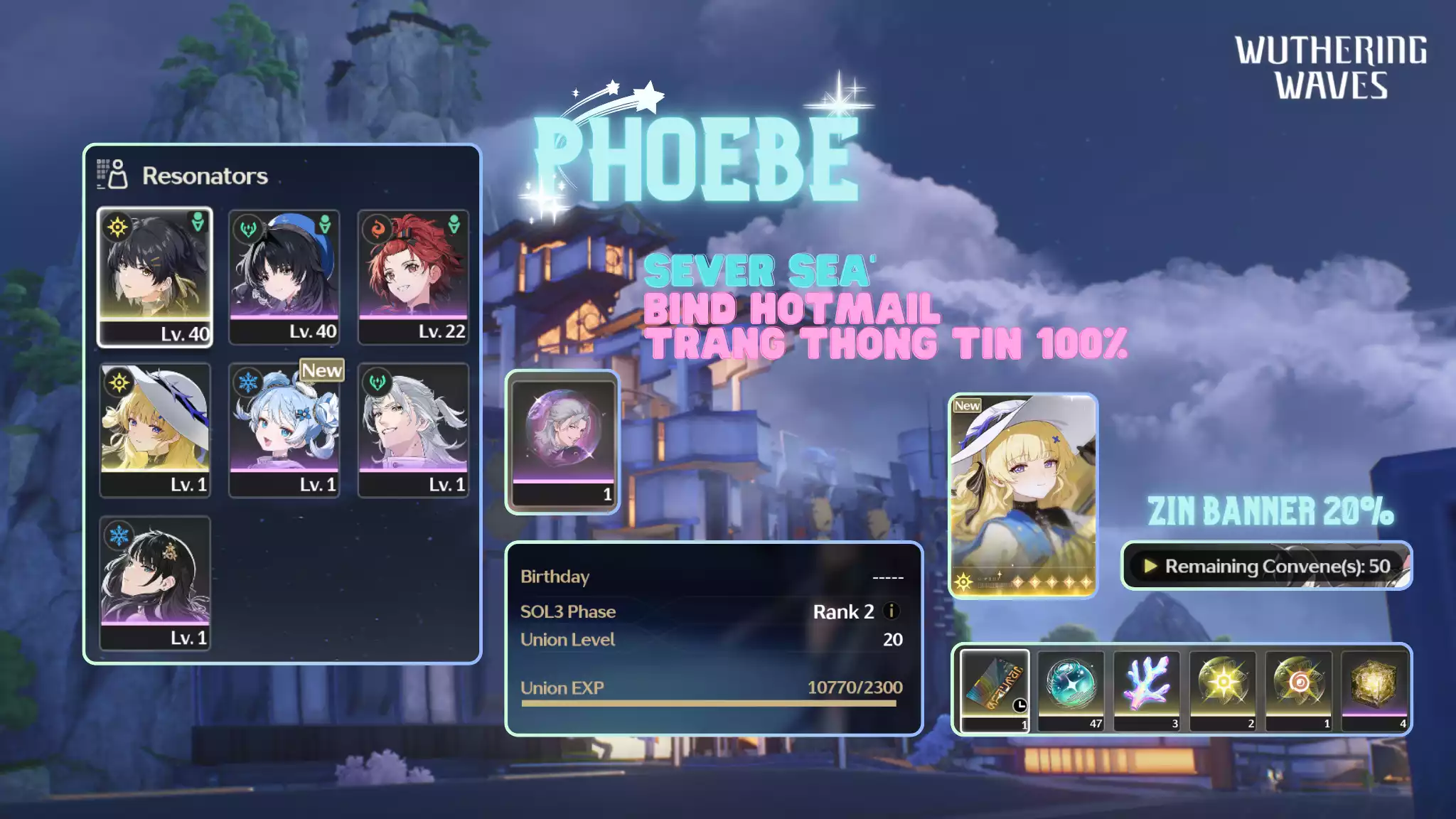 [Sea] Phoebe + Vé chọn 5 sao