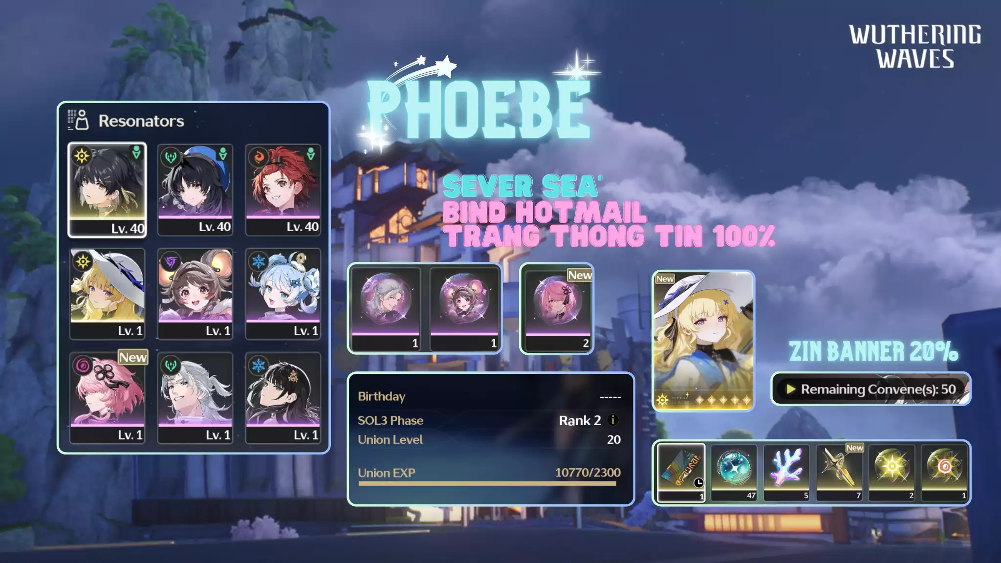 [Sea] Phoebe + Vé chọn 5 sao
