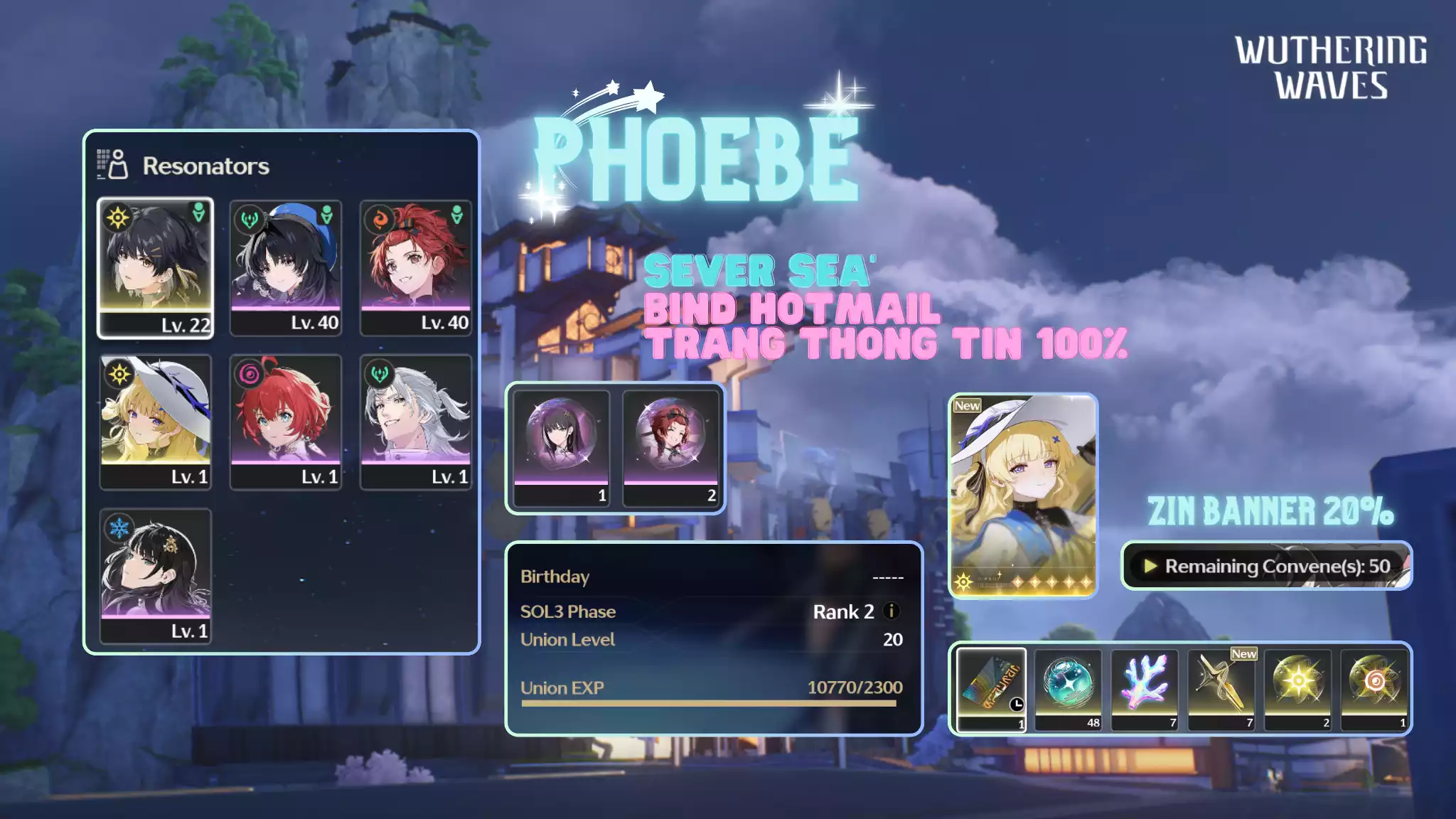 [Sea] Phoebe + Vé chọn 5 sao