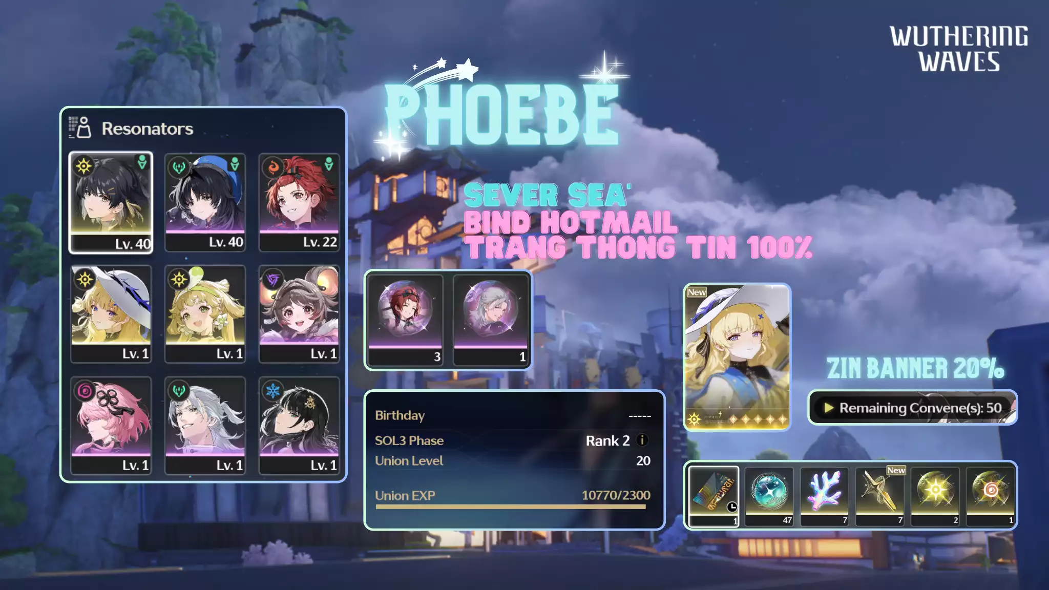 [Sea] Phoebe + Vé chọn 5 sao