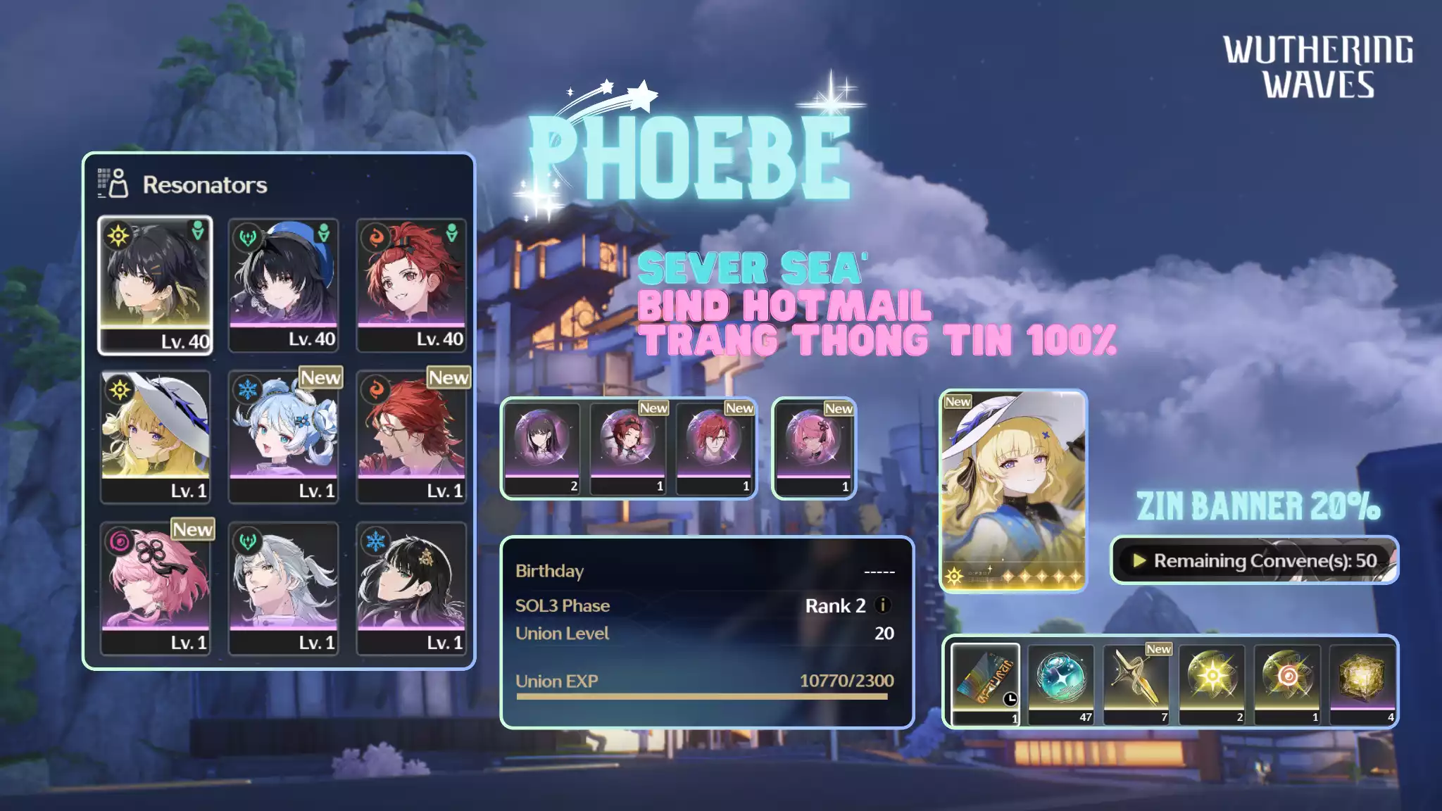 [Sea] Phoebe + Vé chọn 5 sao