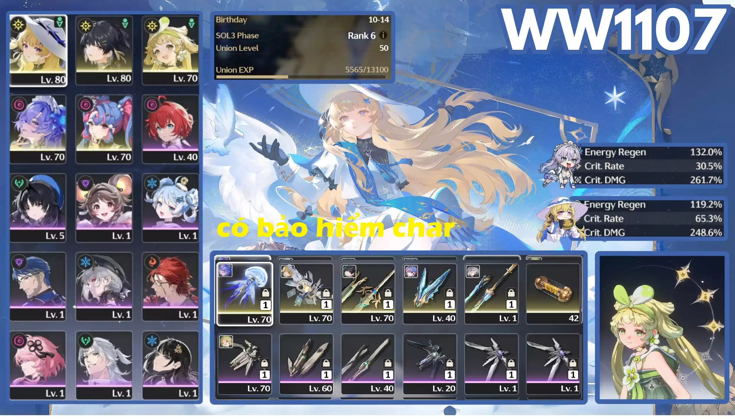 [ ACC VIP ] WW1107 Phoebe Traấn + canta trấn + Roccia + có bảo hiểm