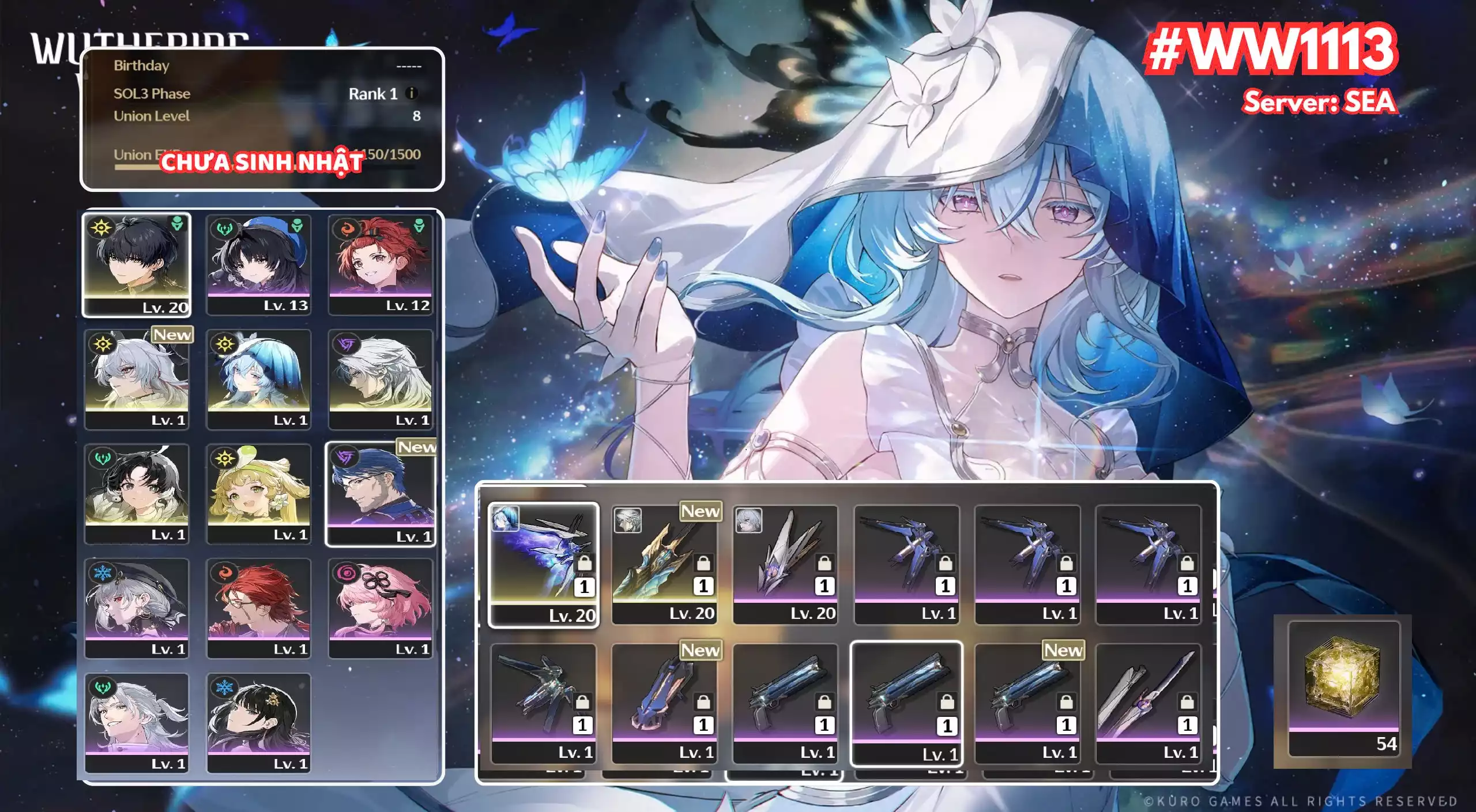 [ ACC VIP ] WW1113 Sho Trấn + zani UL8 Siêu Thấp