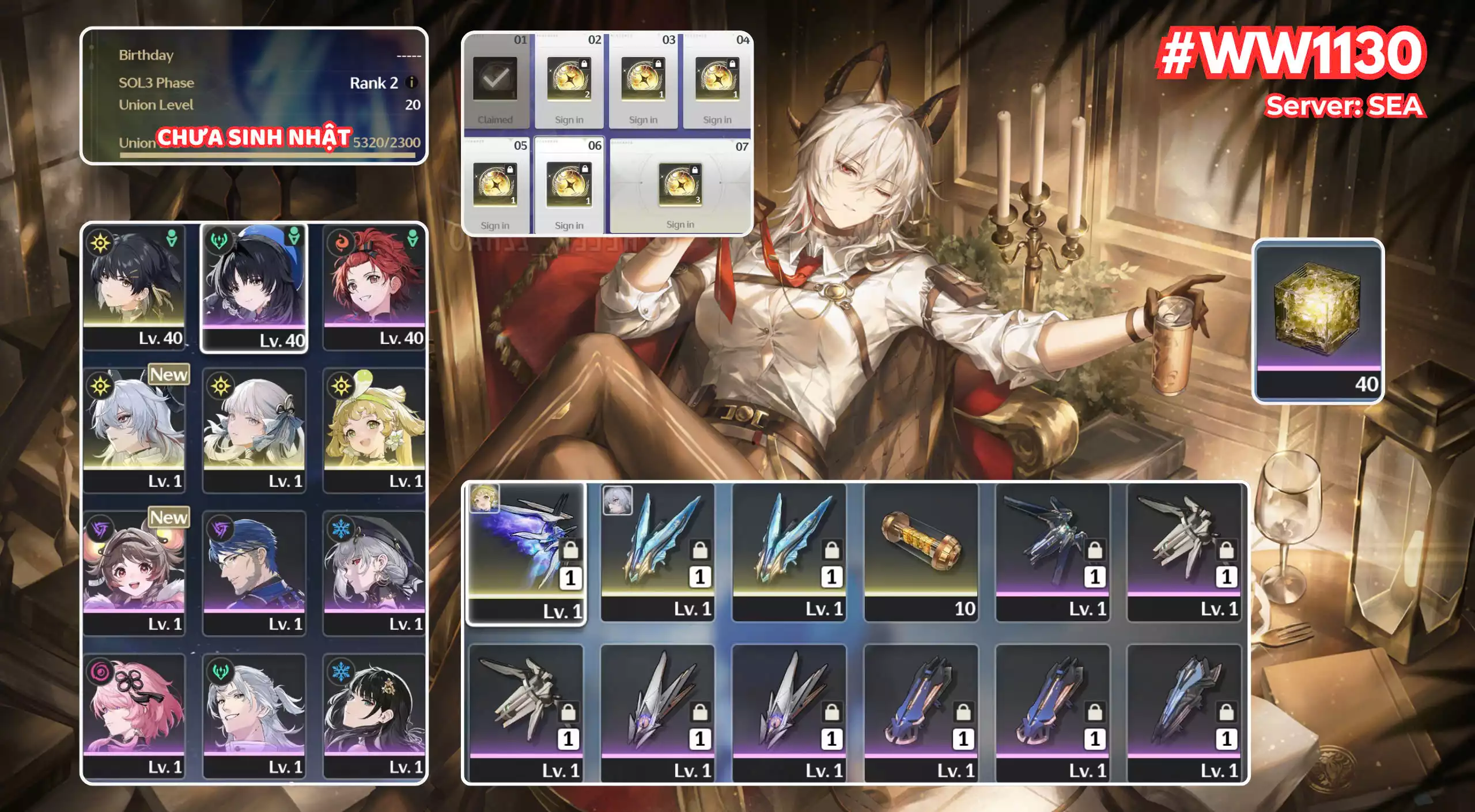 [ ACC VIP ] WW1130 jinhsi + Zani ( Trấn Thường )+ Verina Trấn Sho )