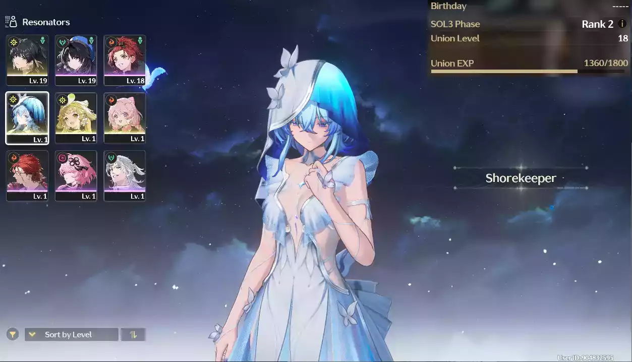 (SEA) UL18 Shorekeeper + Verina + Encore(Zin nhiệm vụ)