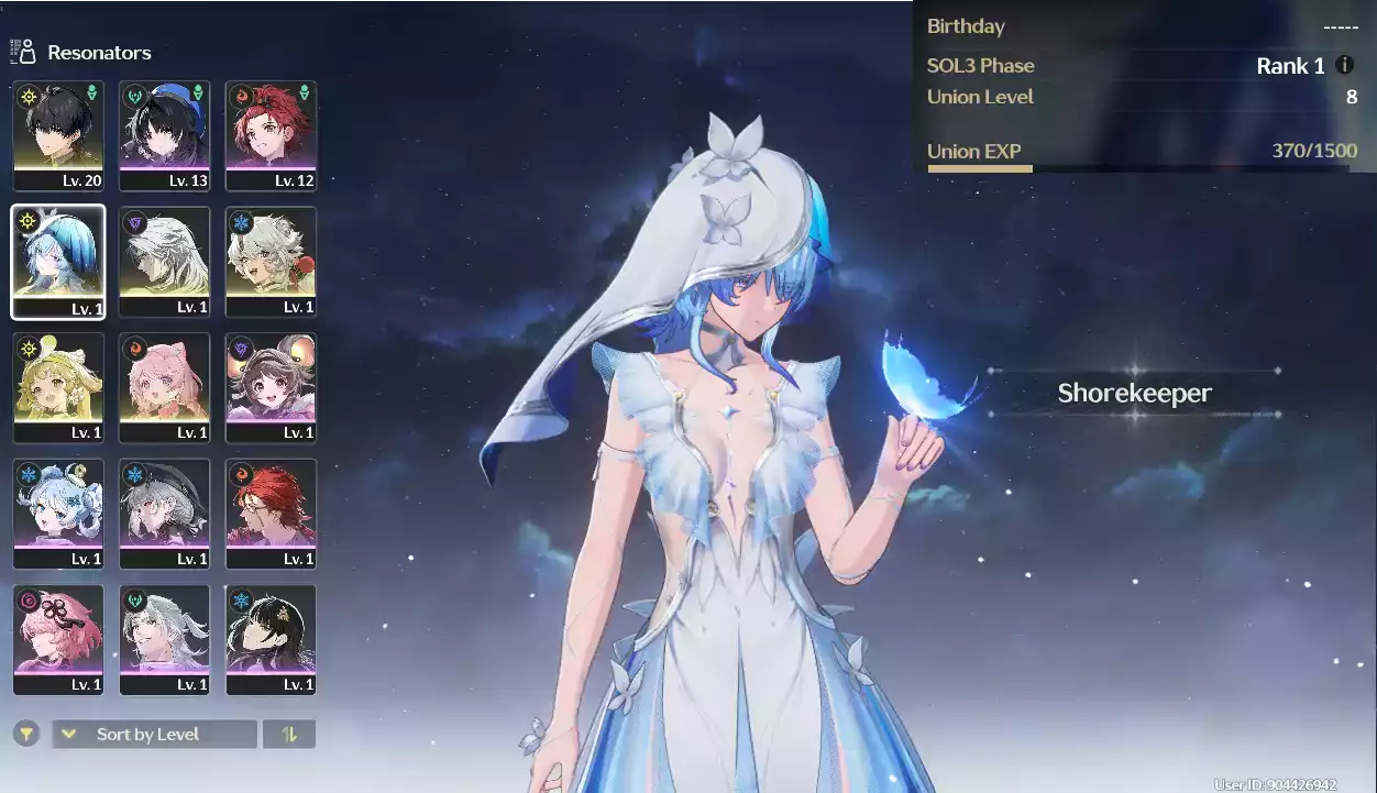 (SEA) UL8 Shorekeeper + Verina + Encore(Zin Map Zin Nhiệm Vụ) + có bảo hiểm nhân vật