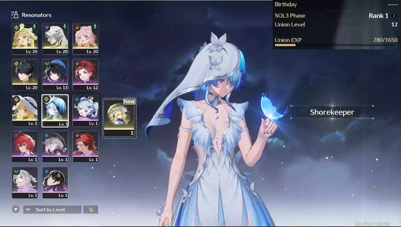 (SEA) UL12 Shorekeeper + Phoebe RC1 + Verina + Encore(Zin map zin nhiệm vụ)