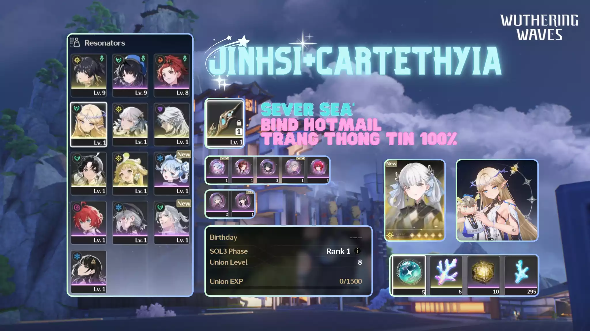 [Sea][UL8] Jinhsi Trấn + Cartethya C1