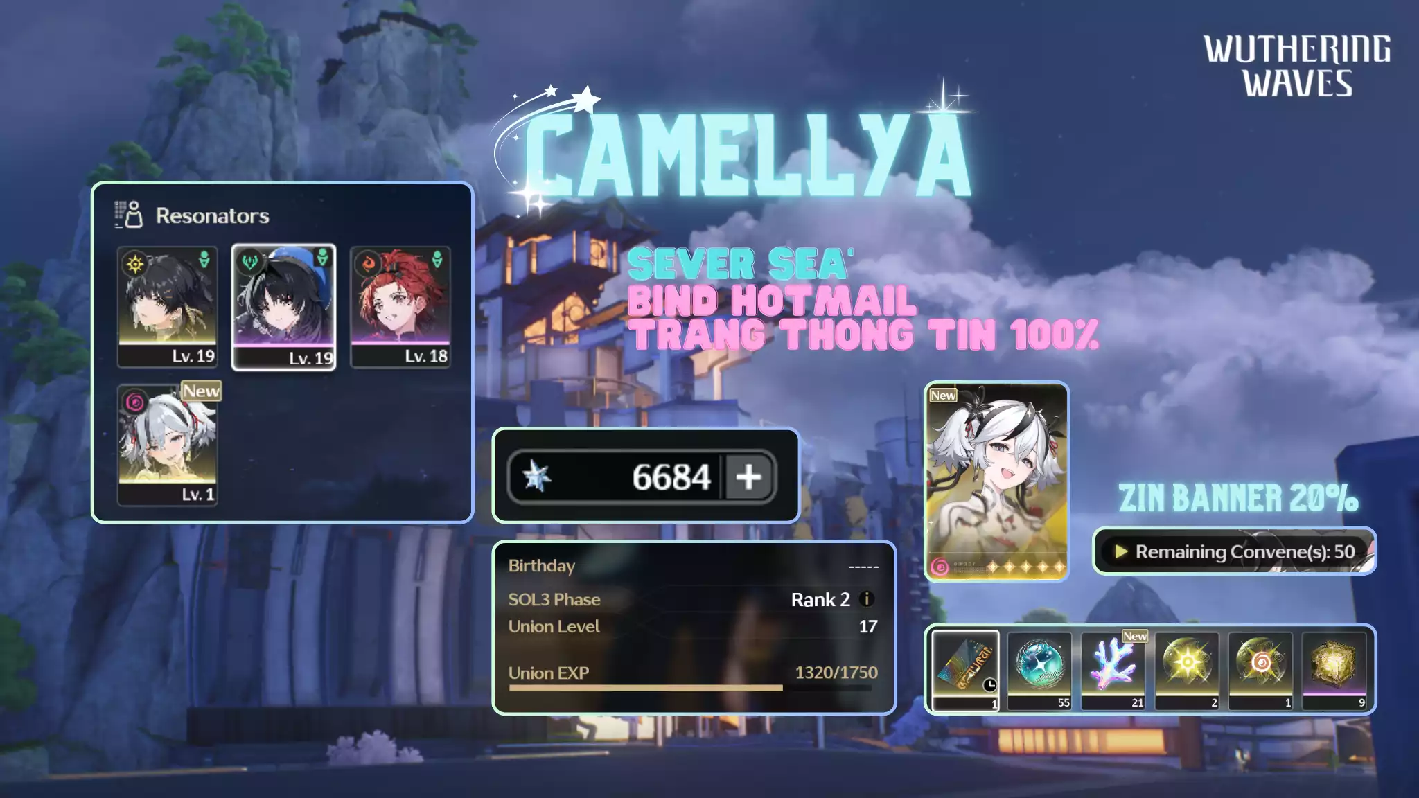 [Sea] [UL17] Camellya + 6k Astrite
