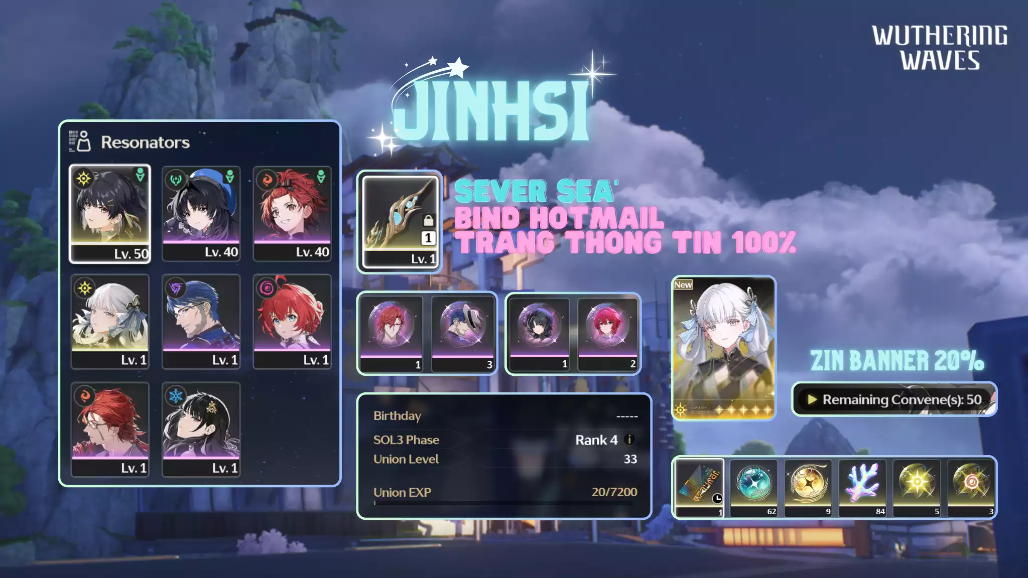 [Sea][UL33] Jinhsi Trấn