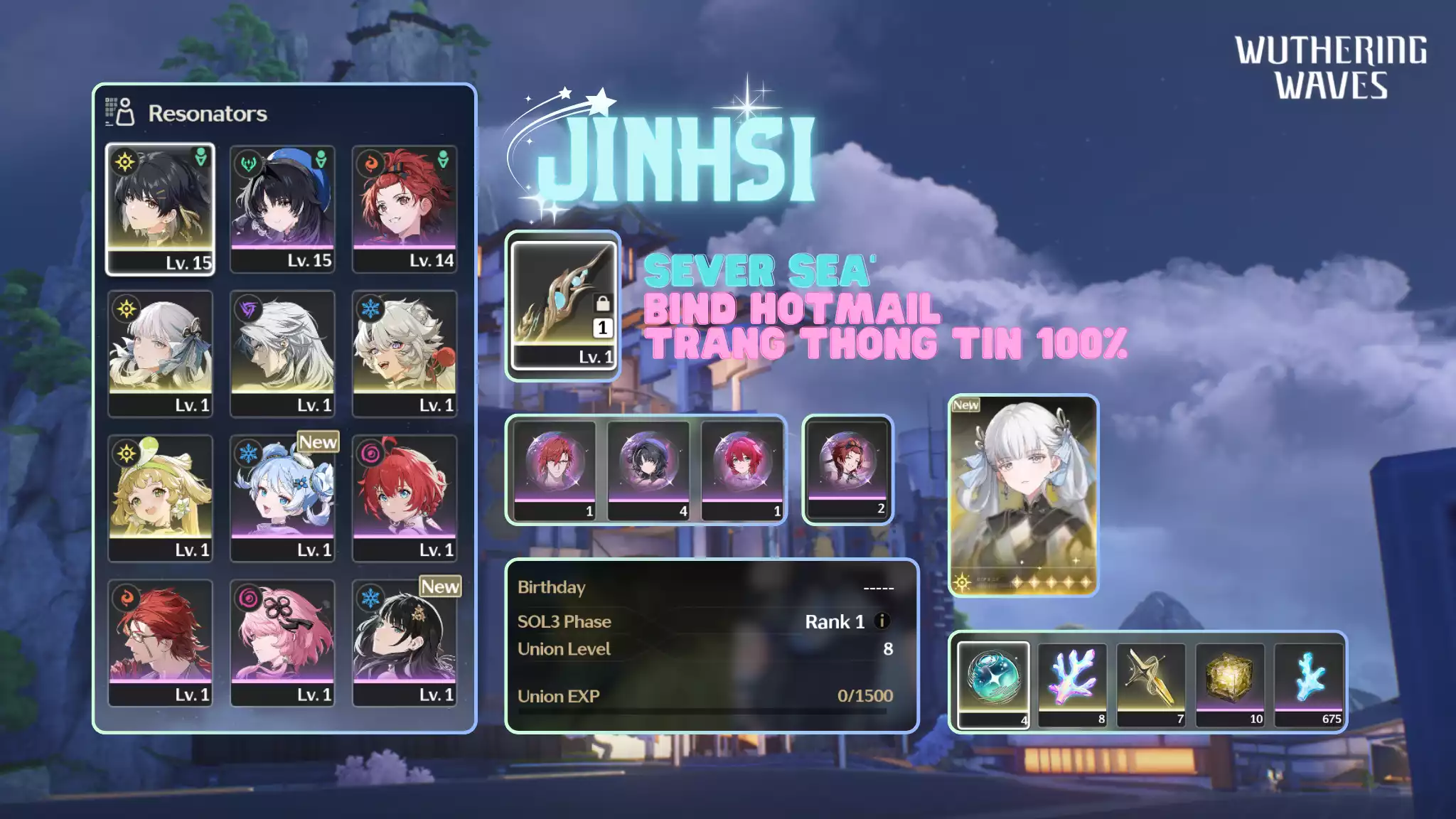 [Sea][UL8] Jinhsi Trấn
