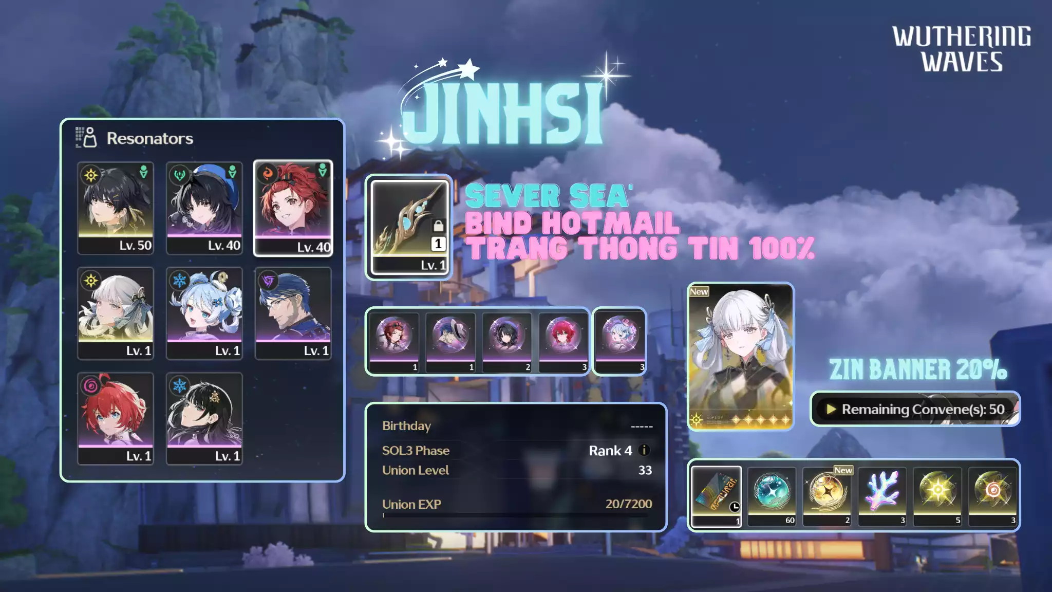 [Sea][UL33] Jinhsi Trấn