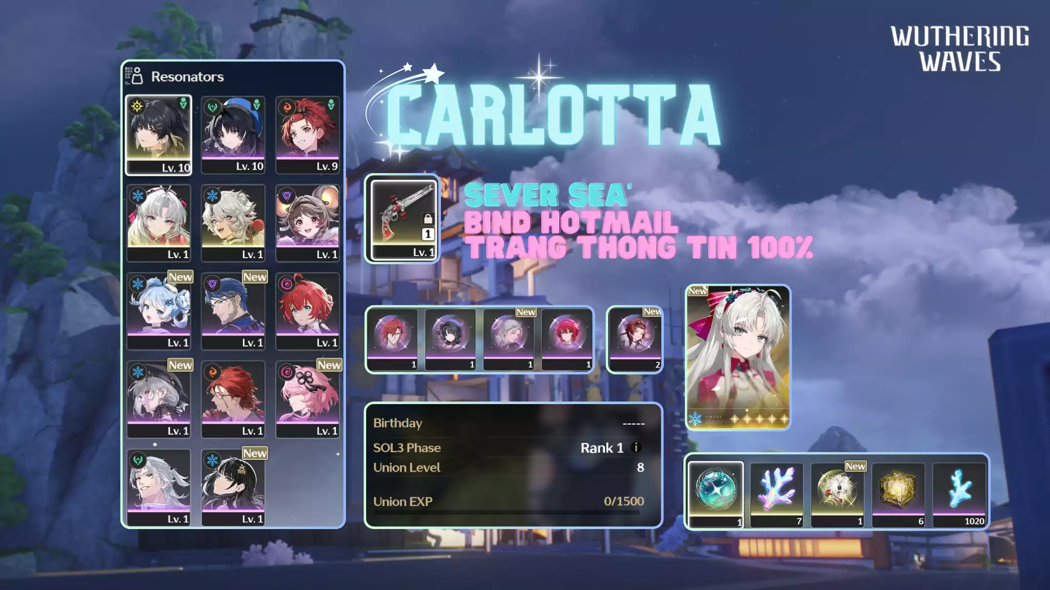 [Sea][UL8] Carlotta Trấn
