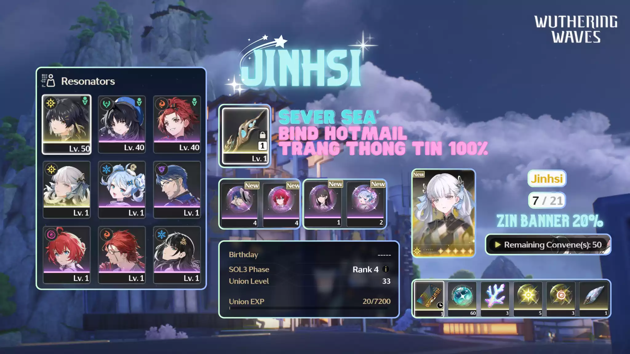 [Sea][UL33] Jinhsi Trấn