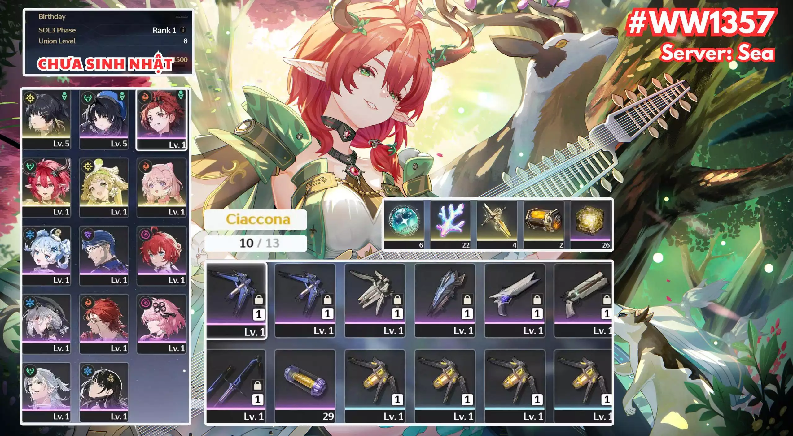 [ ACC VIP ] WW1357  CIACCONA UL 8 SIÊU HIẾM