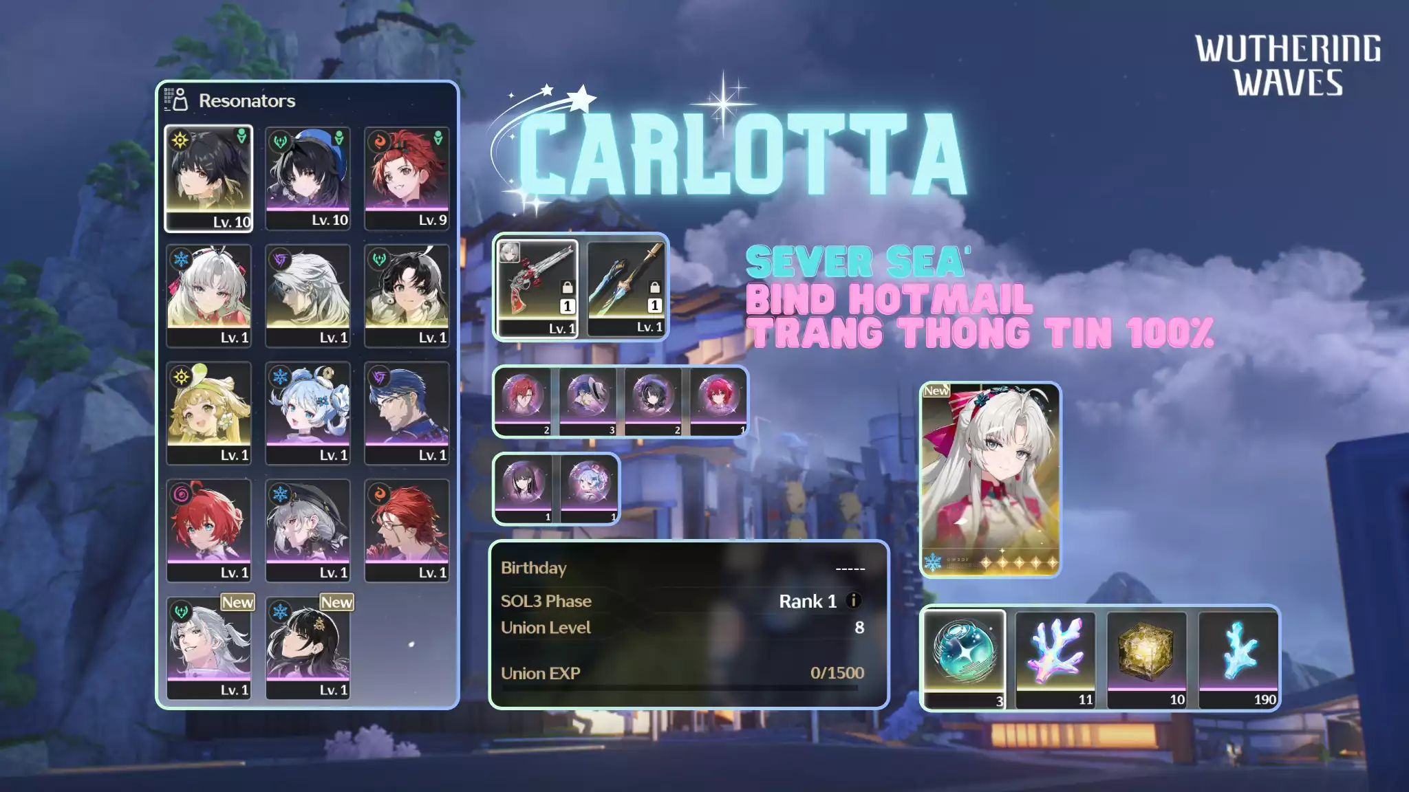 [Sea][UL8] Carlotta Trấn DL