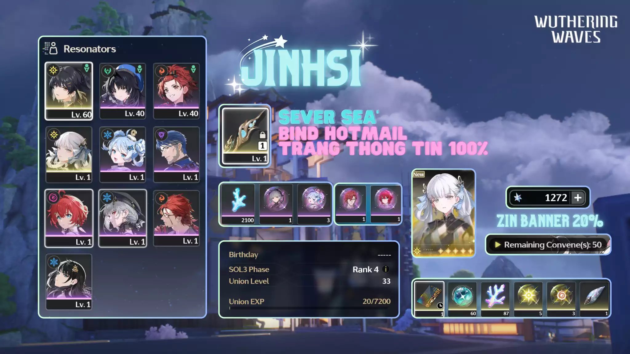 [Sea][UL33] Jinhsi Trấn