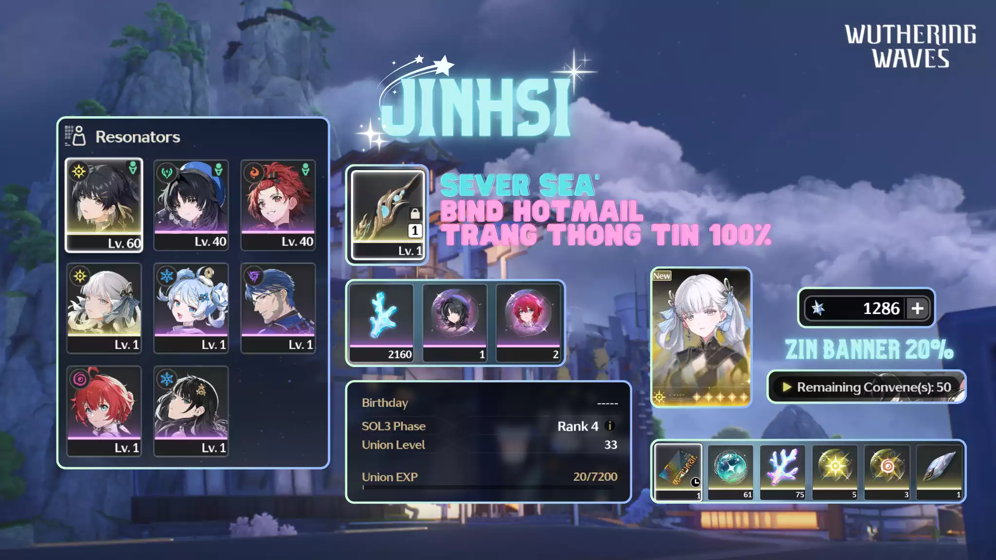 [Sea][UL33] Jinhsi Trấn
