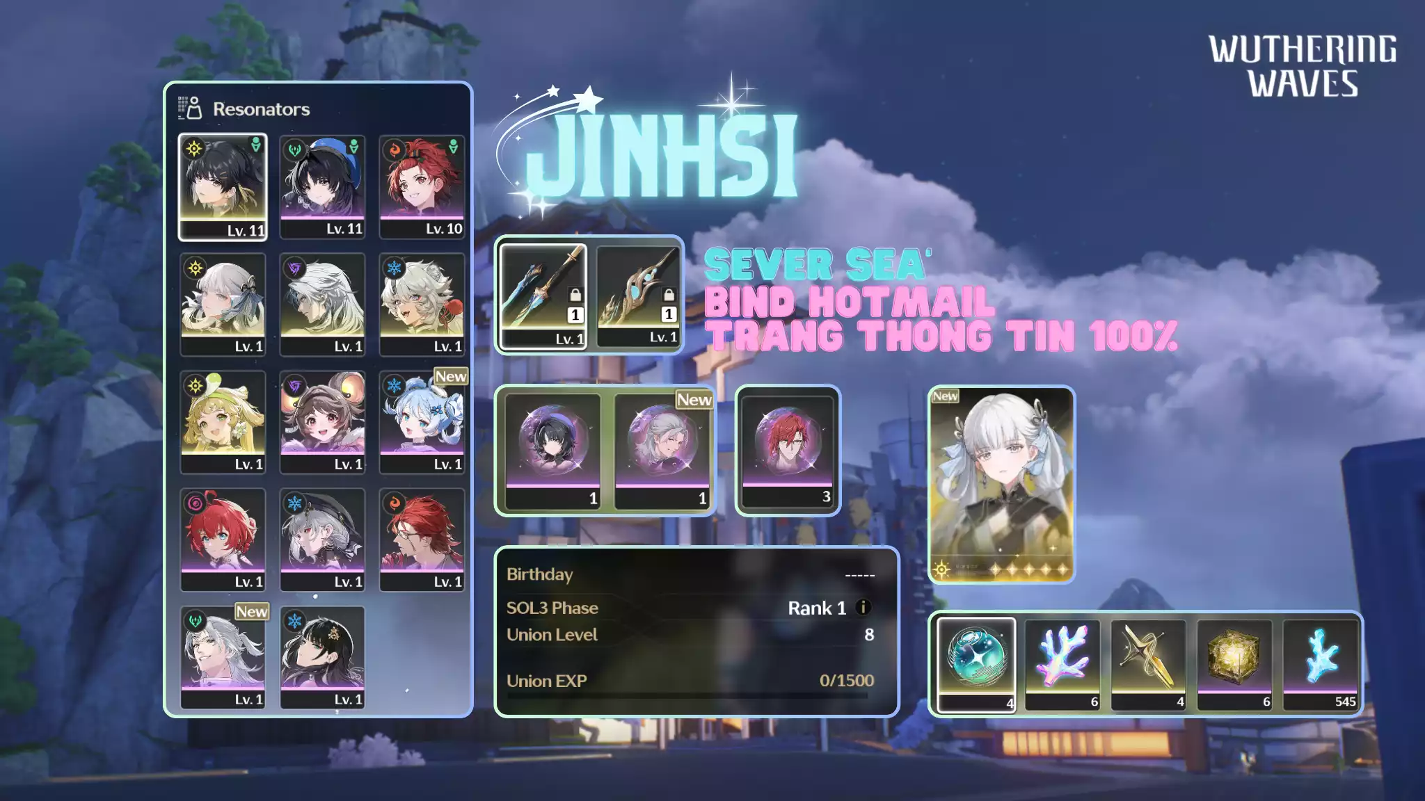 [Sea][UL8] Jinhsi Trấn
