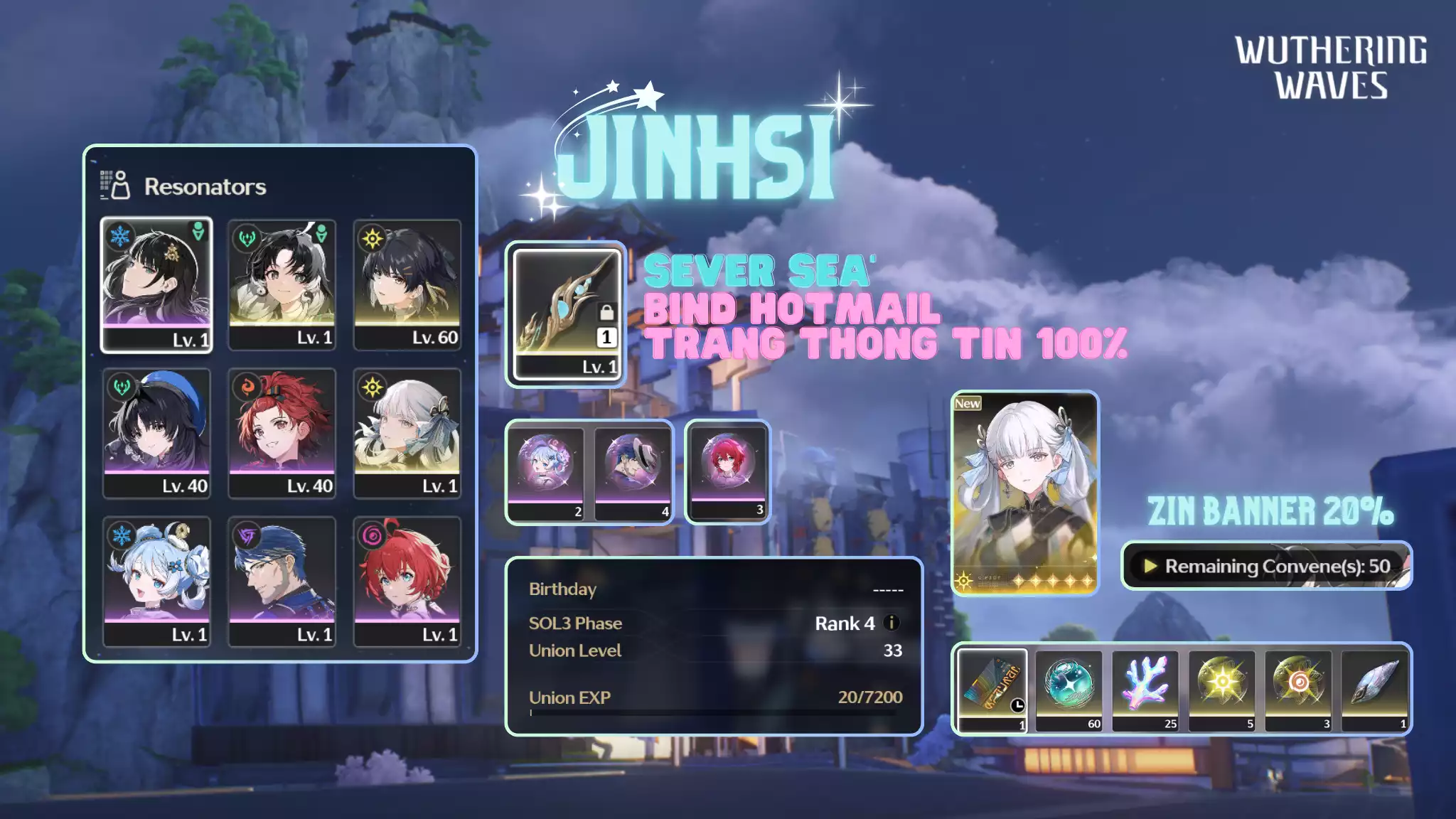 [Sea][UL33] Jinhsi Trấn