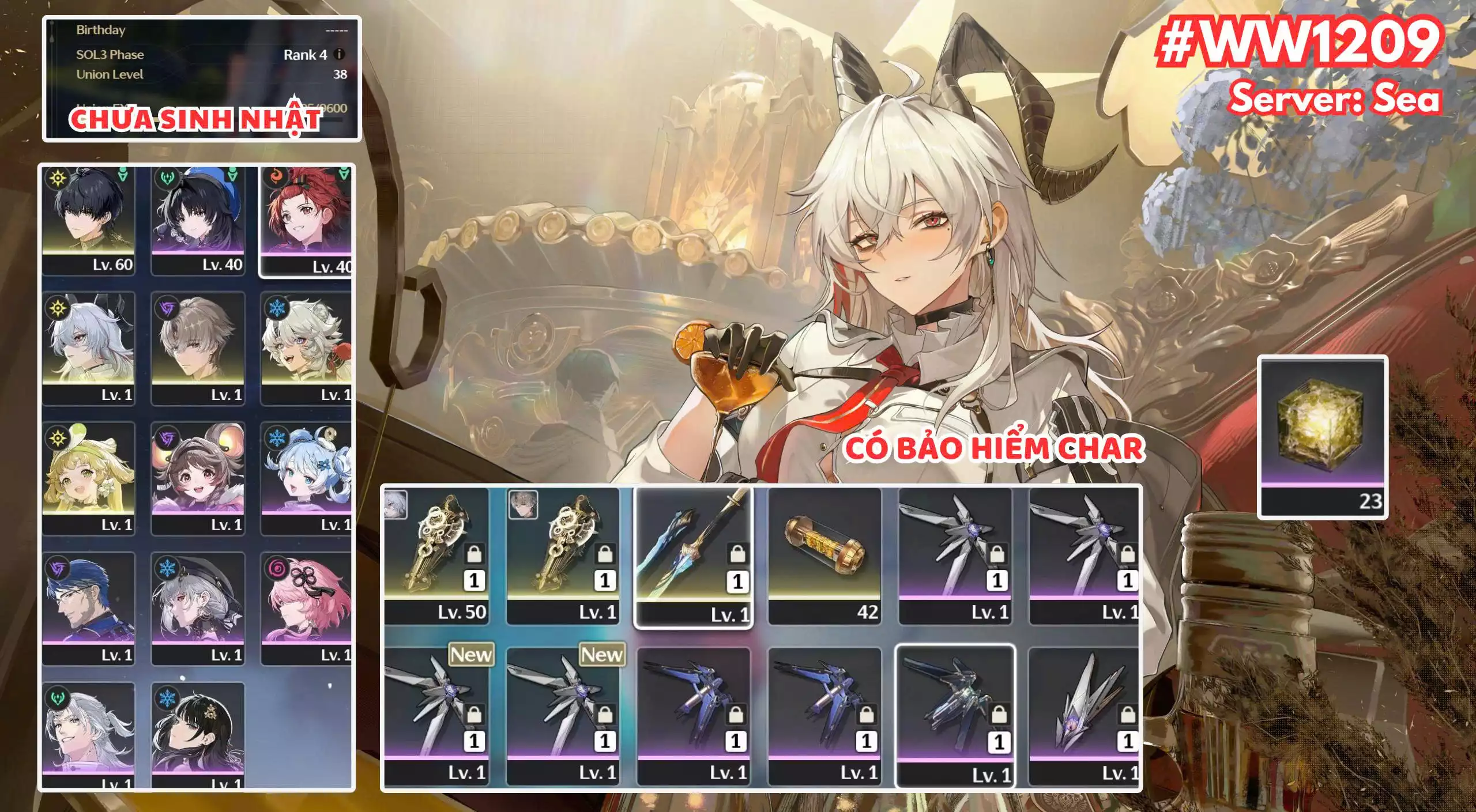 [ ACC VIP ]  WW1209 Zani  trấn với yao ( Trấn Zani ) + Có bảo hiểm char