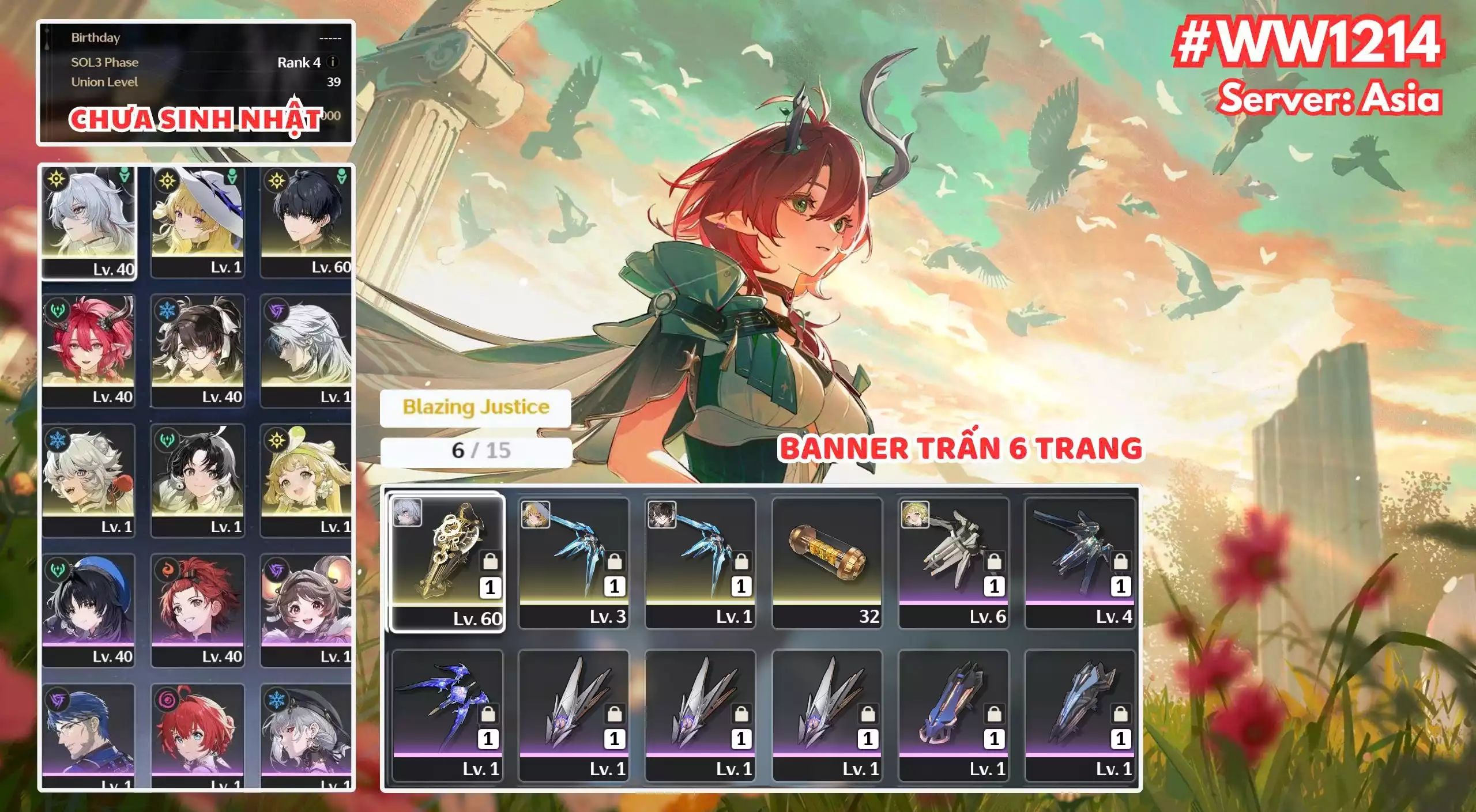 [ ACC VIP ] WW1214 ASIA Zani Trấn + phoebe + zhezhi + CIACONA