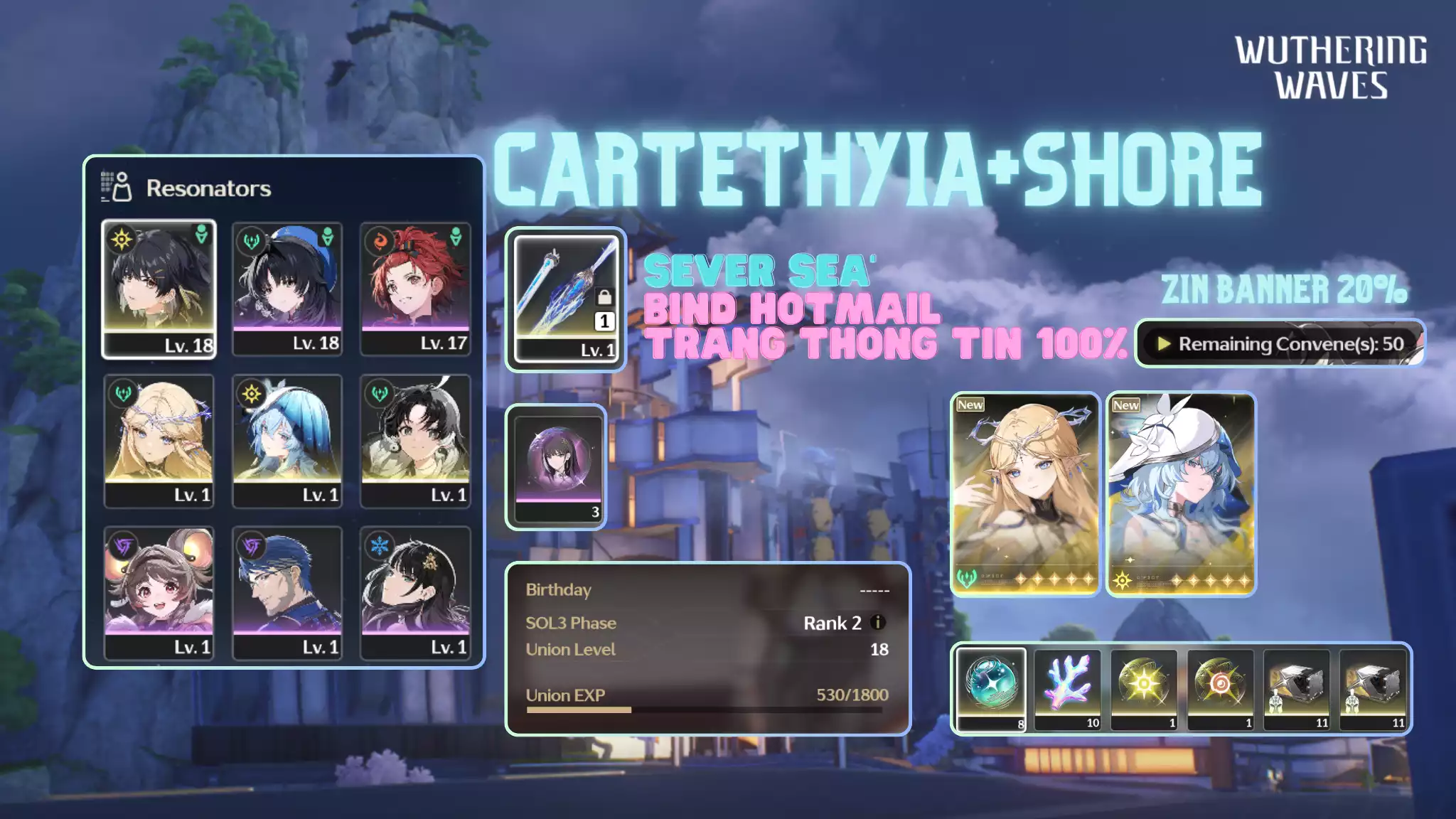 [Sea][UL18] Cartethyia Trấn + Shorekeeper