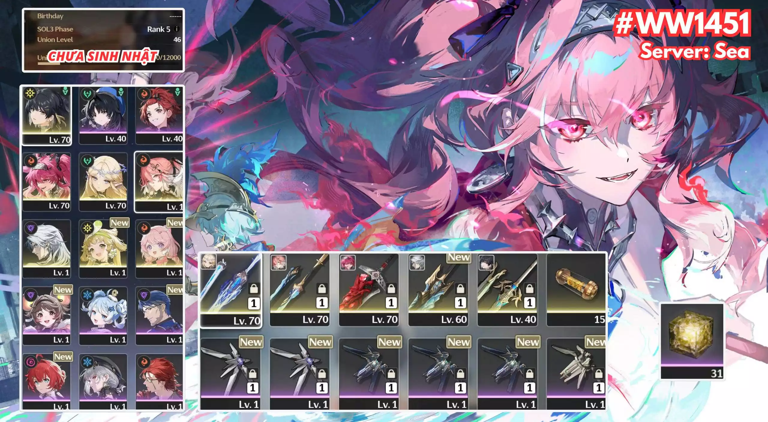 [ ACC VIP ] WW1451 CARTERTHYIA R0A1 + LUPA R0A1 + CHANGLI ( Trấn Thường )