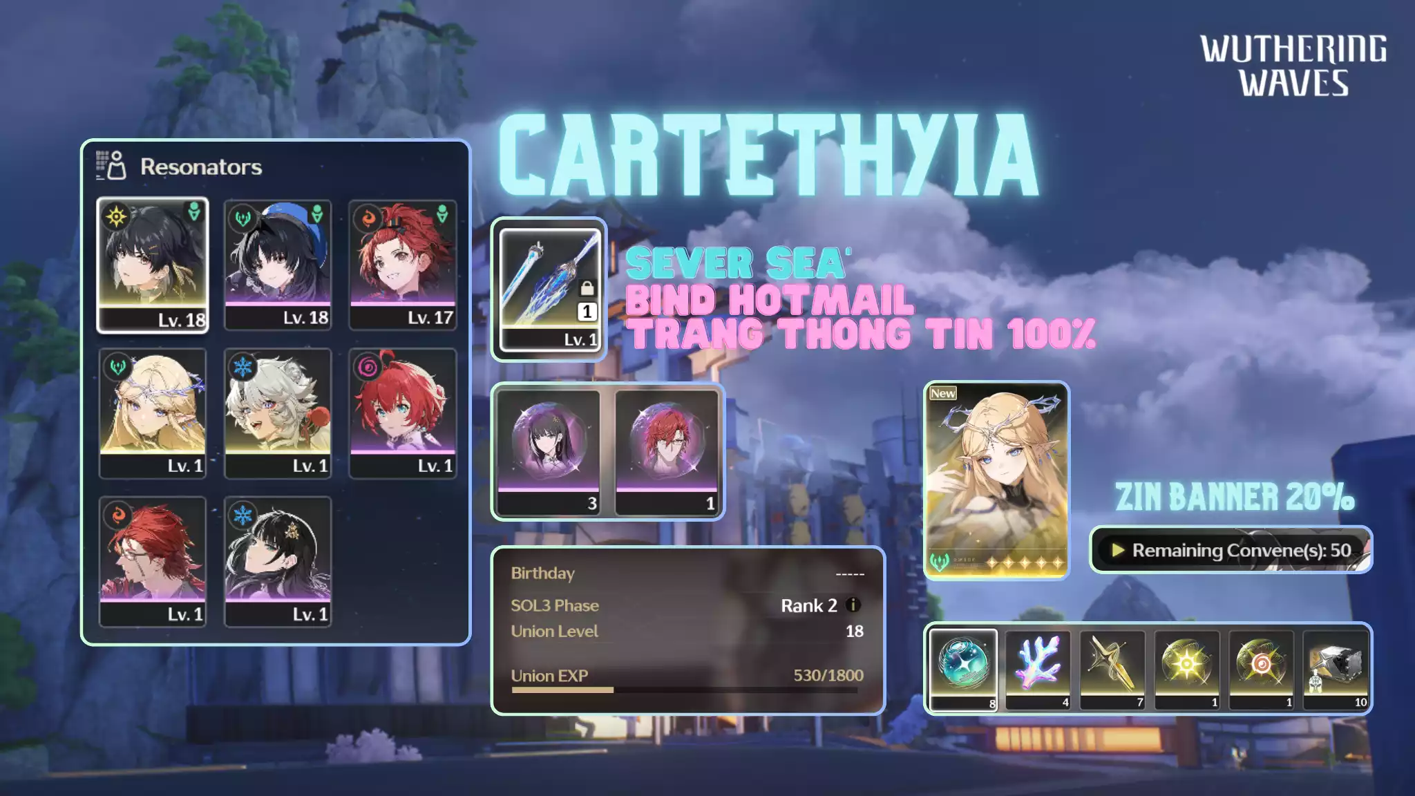 [Sea][UL18] Cartethyia Trấn