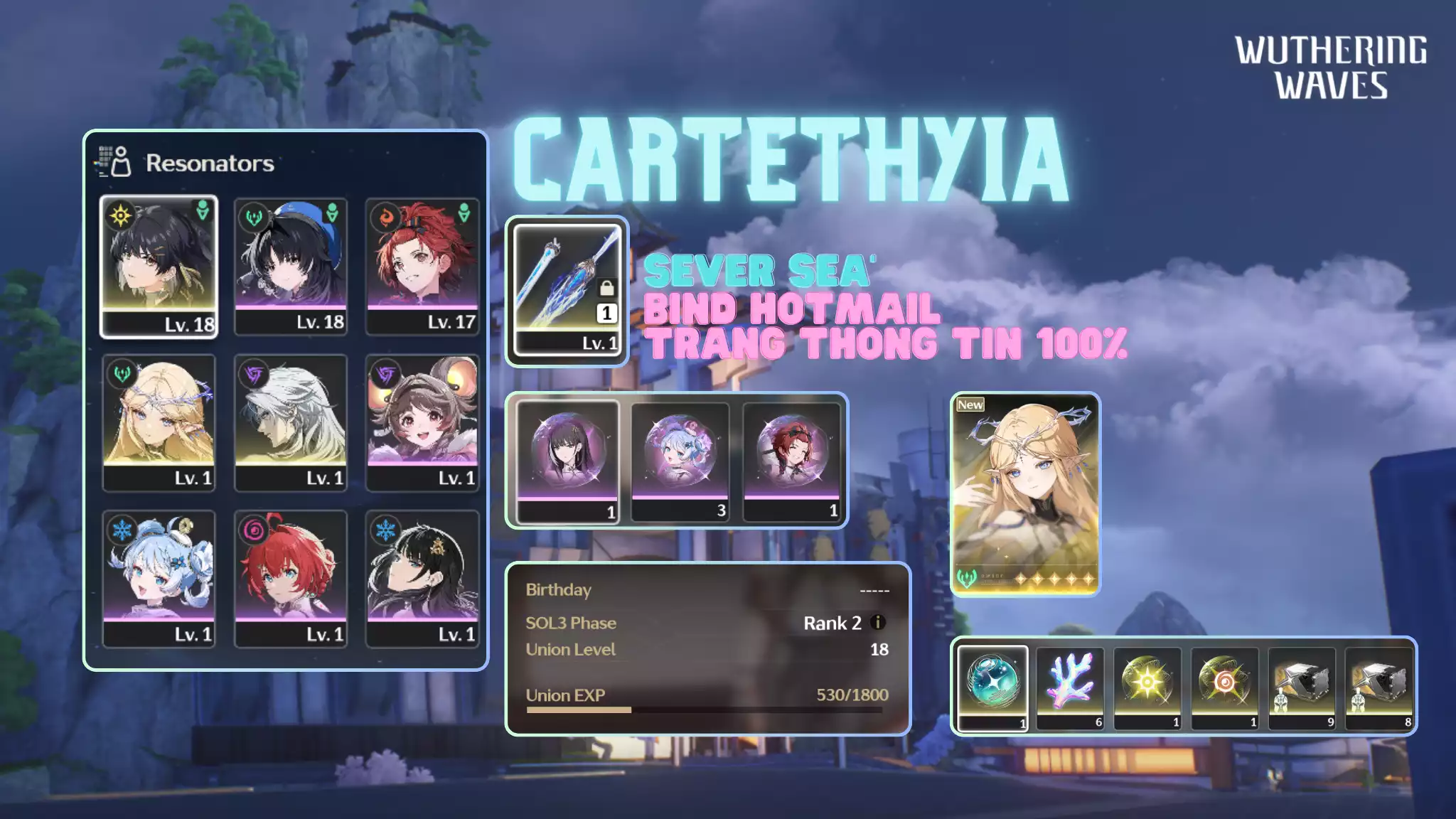 [Sea][UL18] Cartethyia Trấn