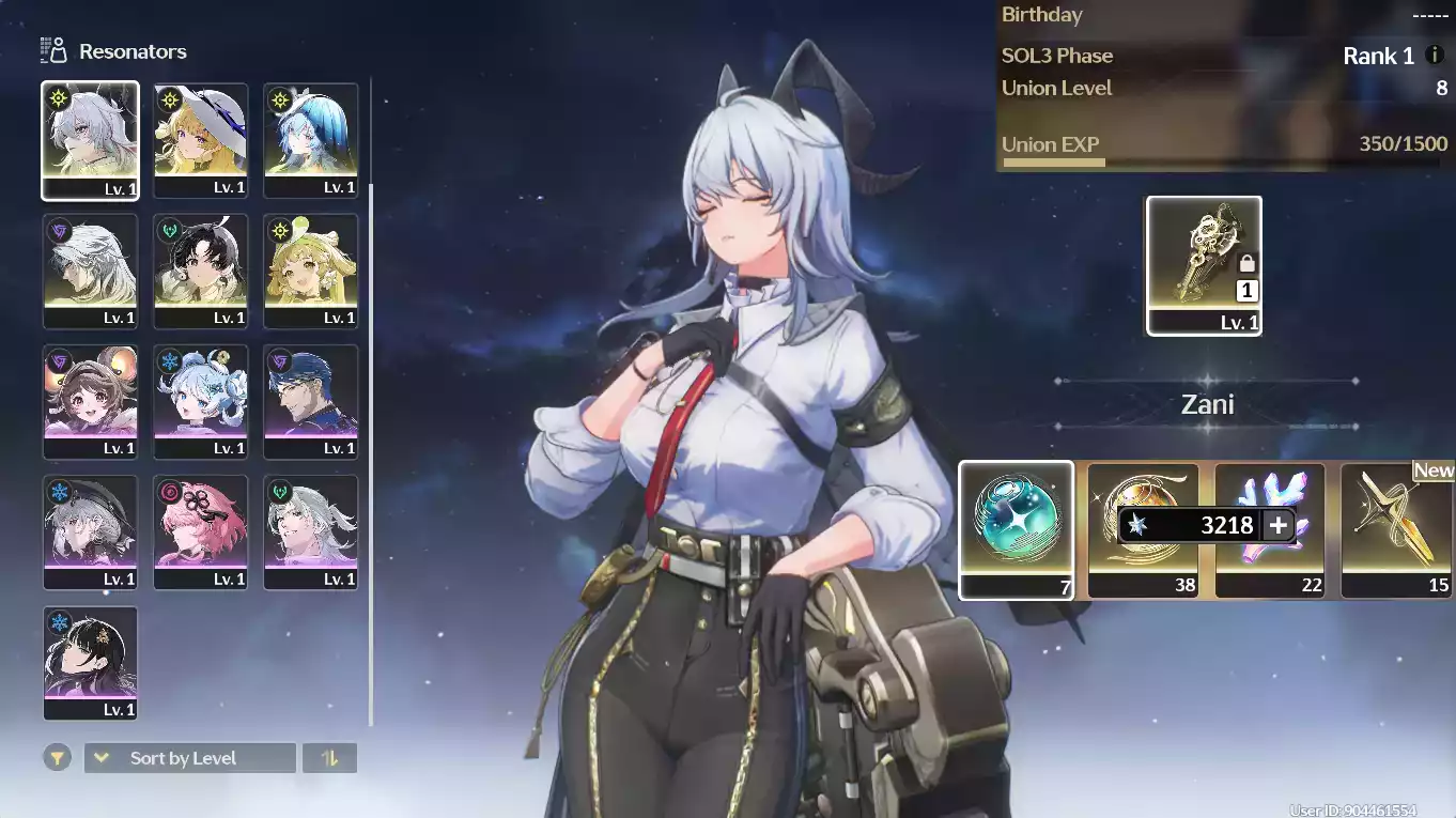 (SEA) UL8 Zani Trấn + Phoebe + Shorekeeper + ~75 vé + Verina(Zin Map Zin Nhiệm Vụ)