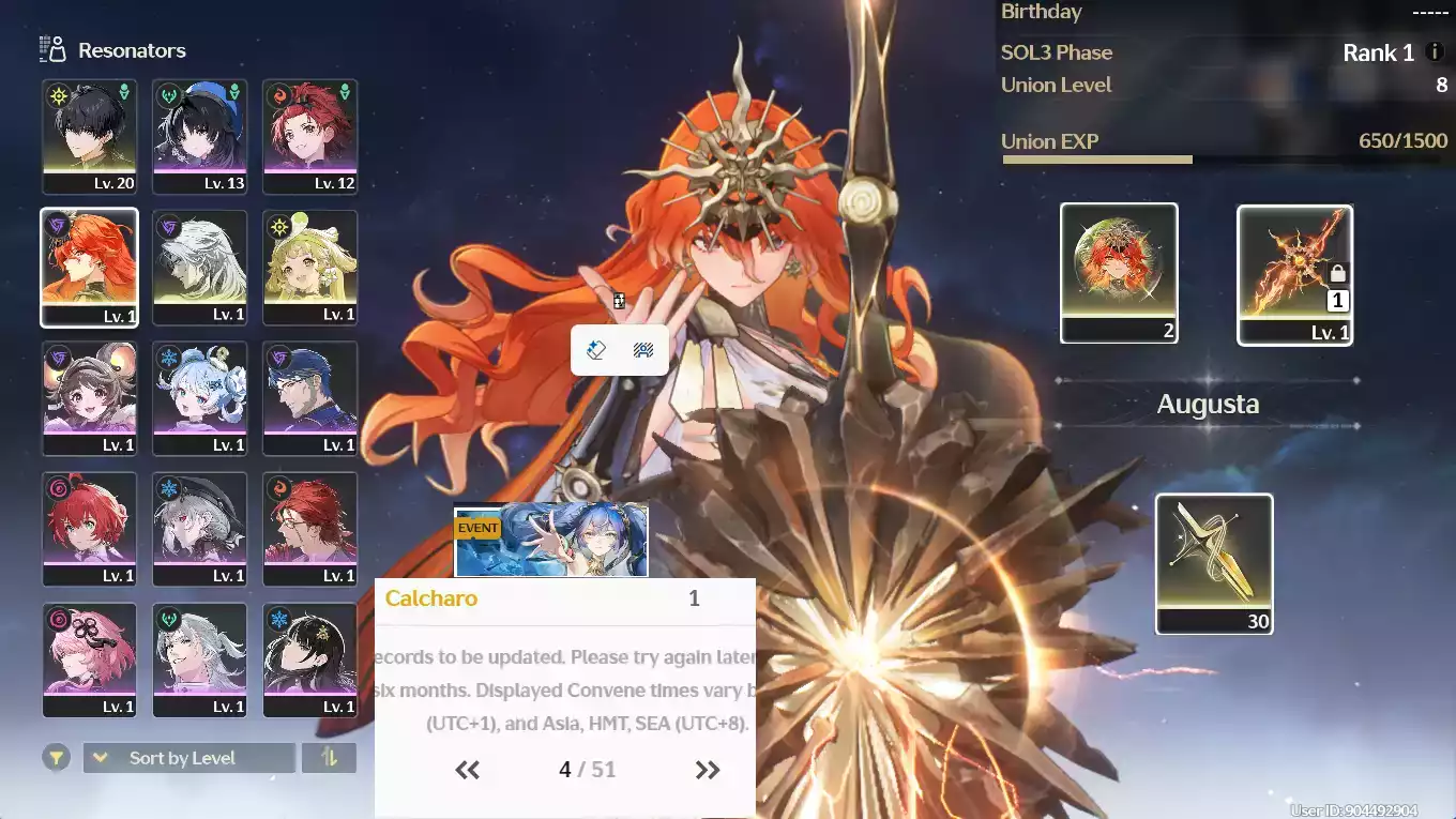 (SEA) UL8 Augusta RC2 Trấn + Bảo hiểm nhân vật 4 trang + Verina + 30 Vé roll Vũ khí(Zin Map, Zin Nhiệm Vụ)