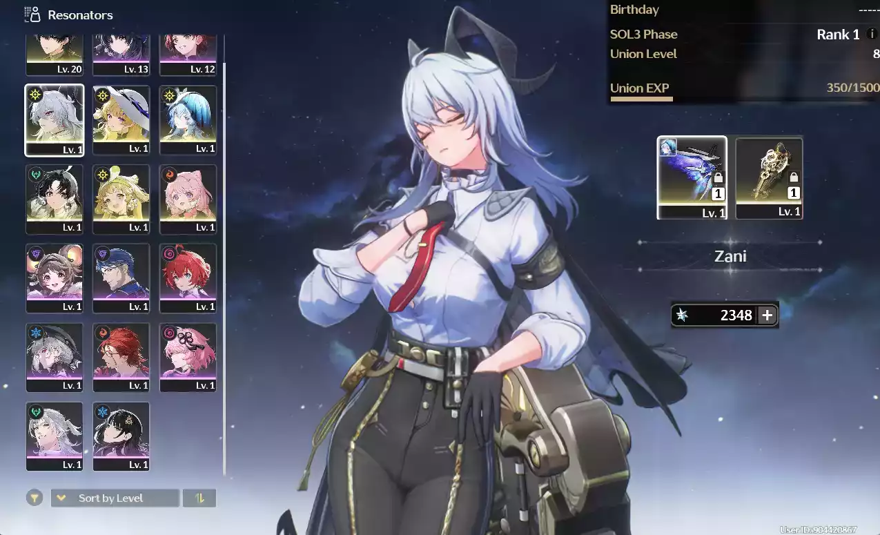 (SEA) UL8 Zani Trấn + Phoebe + Shorekeeper Trấn + Verina + Encore(Zin Map, Zin nhiệm vụ)