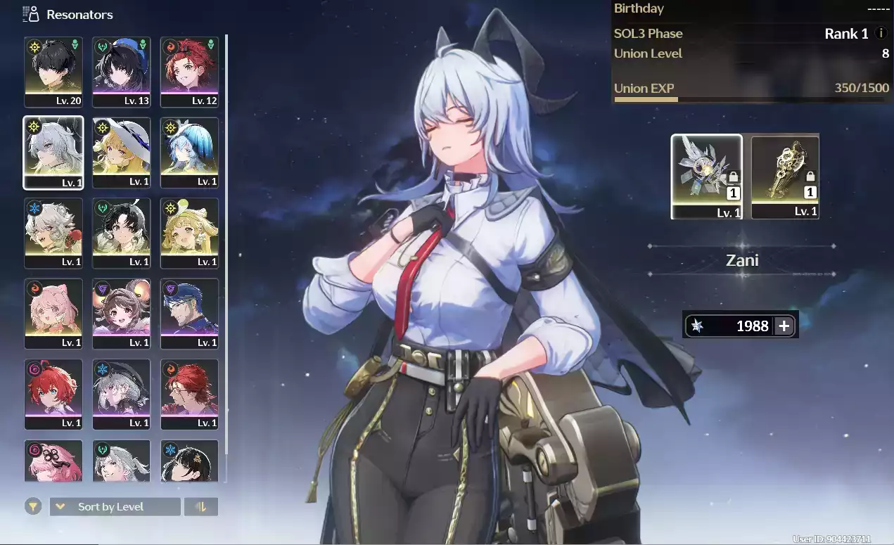 (SEA) UL8 Zani Trấn + Phoebe Trấn + Shorekeeper + Verina + Encore(Zin Map, Zin nhiệm vụ)