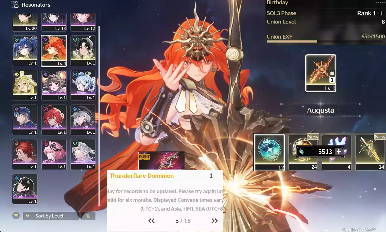 (SEA) UL8 Augusta Trấn + Iuno + 70 vé limit + Verina