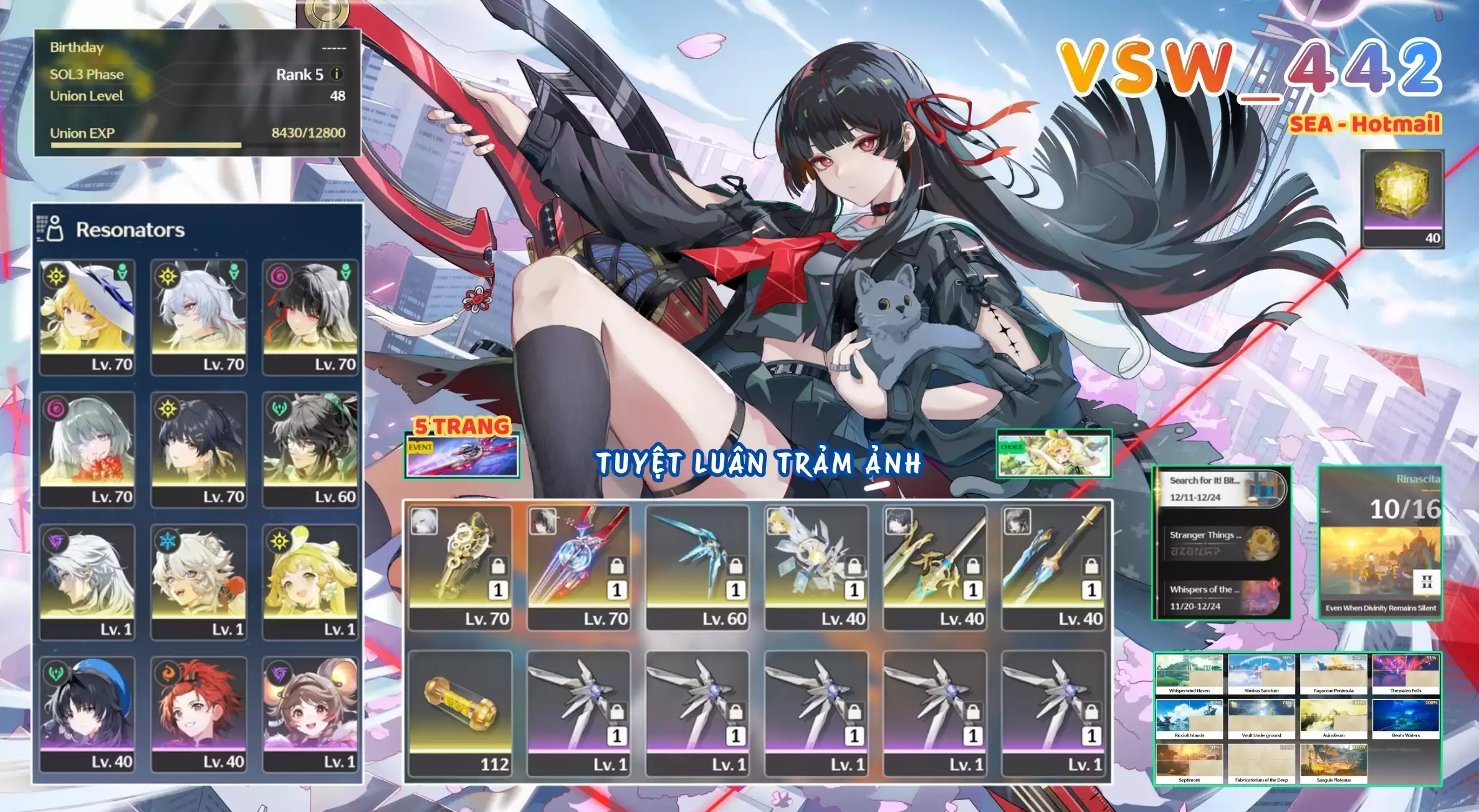 [ VSW_442 SIÊU PHẨM TUYỆT LUÂN TRẢM ẢNH / CHƯA SN! ] CHISA TRẤN + PHOEBE TRẤN + ZANI TRẤN + QIUYUAN + PHROLOVA + VERINA TRẤN + CALCHARO + MAIN TRẤN. 5 TRANG BANNER TRẤN. ZIN BANNER 5* TỰ CHỌN. 40 NHỰA. CÒN NHIỀU QUEST / EVENT!