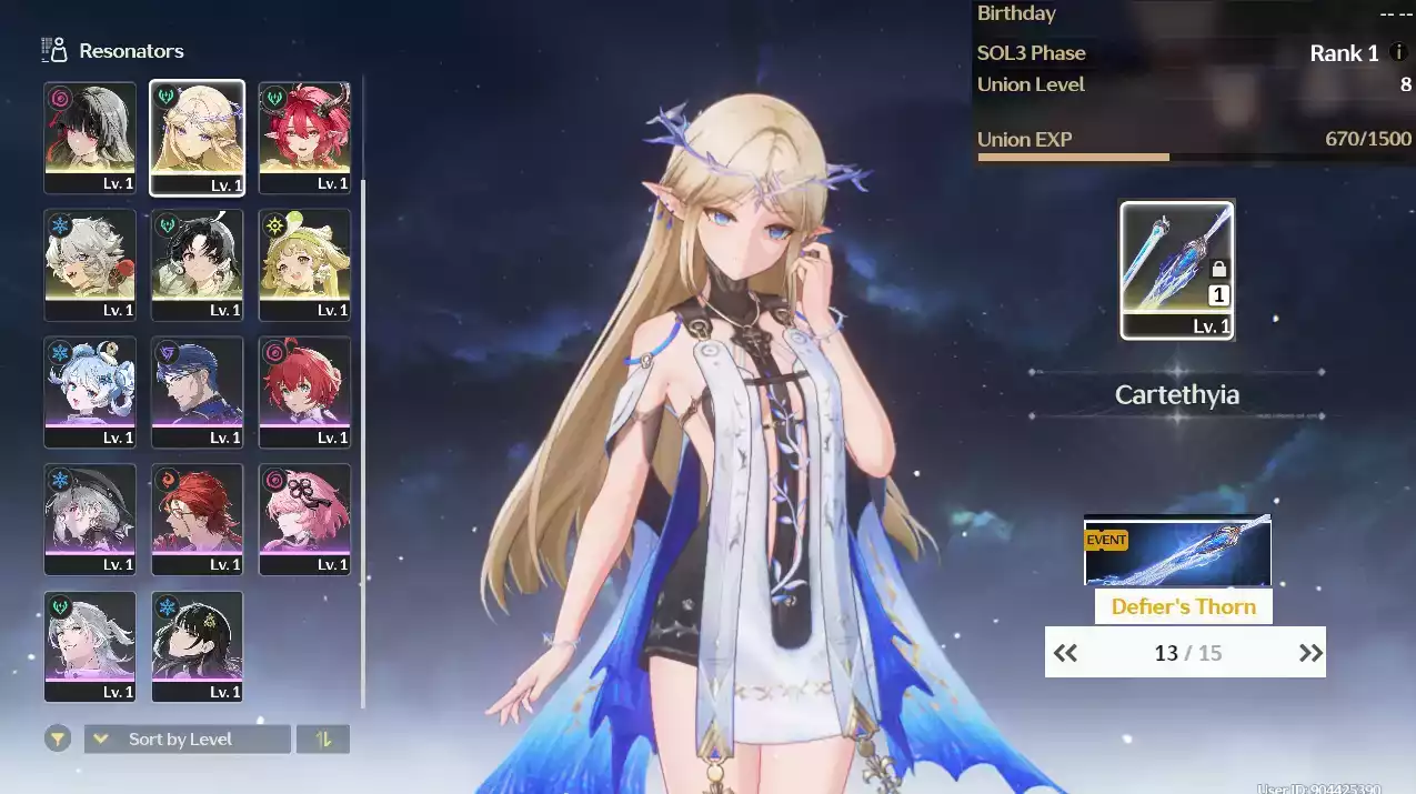 (SEA) UL8 Cartethyia Trấn + Ciaccona + 13 Trang Banner vũ khí + Chisa + Verina RC1