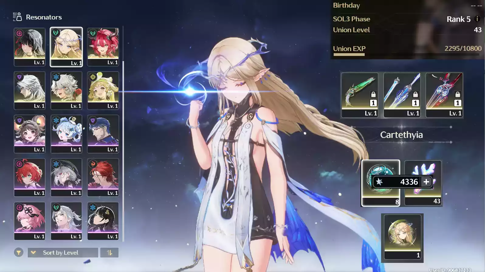 (SEA) UL45 Cartethyia RC1 Trấn + Ciaccona Trấn + Chisa Trấn + 30 vé limit + Verina