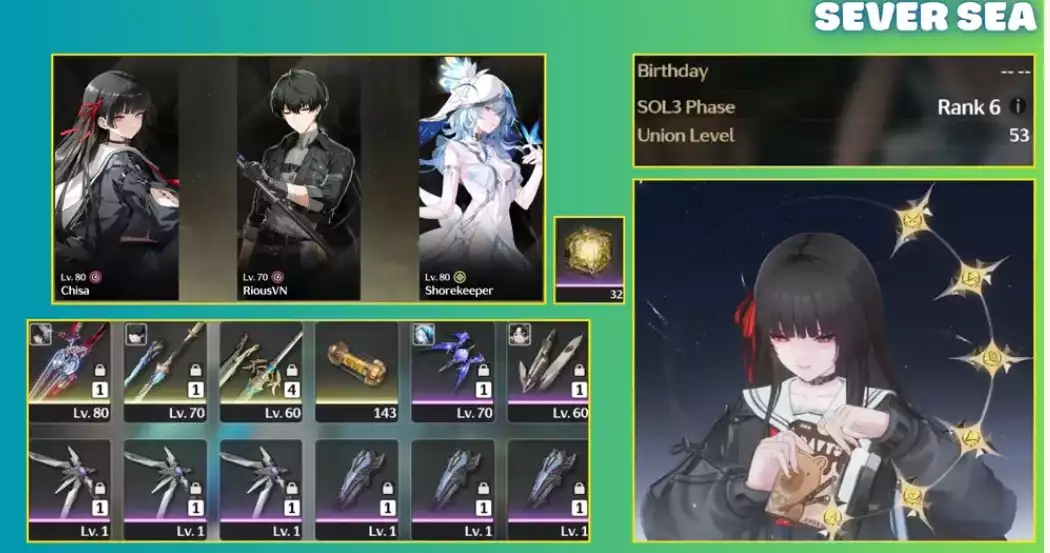 (Tuyệt Phẩm vip)(SEA) UL45 chisa c6r1 Trấn + Verina c2