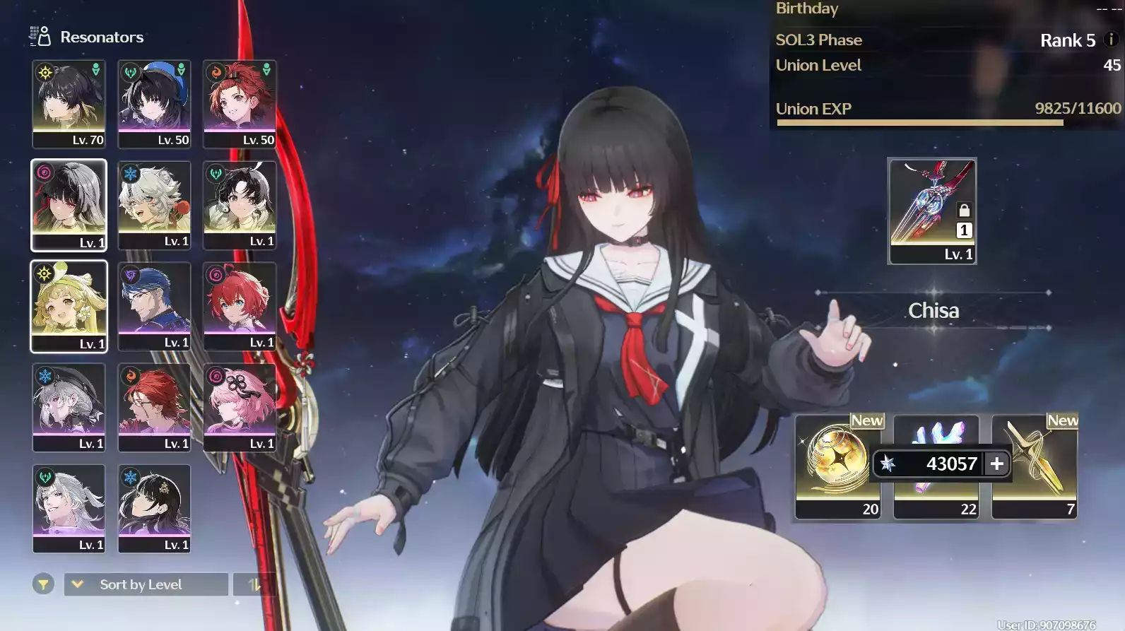 (SEA) UL45 Chisa Trấn + 300 Vé limit + Verina