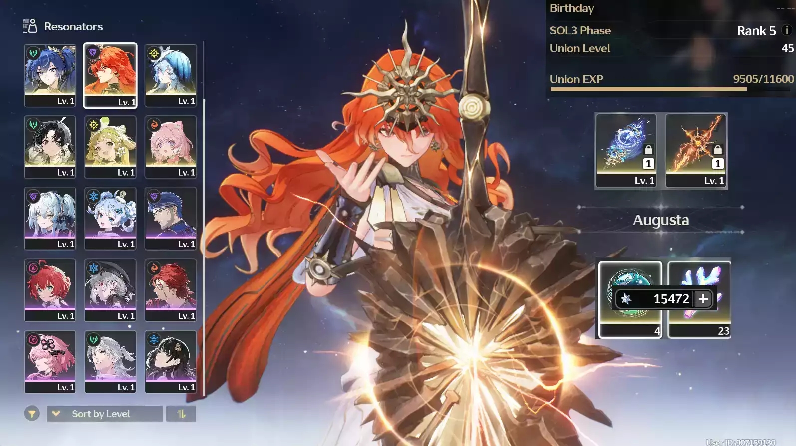 (SEA) UL48 Augusta Trấn + Iuno Trấn + Shorekeeper + 100 vé limit + Verina + Encore