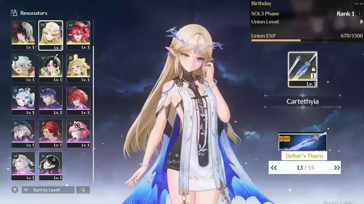 (SEA) UL8 Cartethyia Trấn + Ciaccona + 13 Trang Banner vũ khí + Chisa + Verina RC1