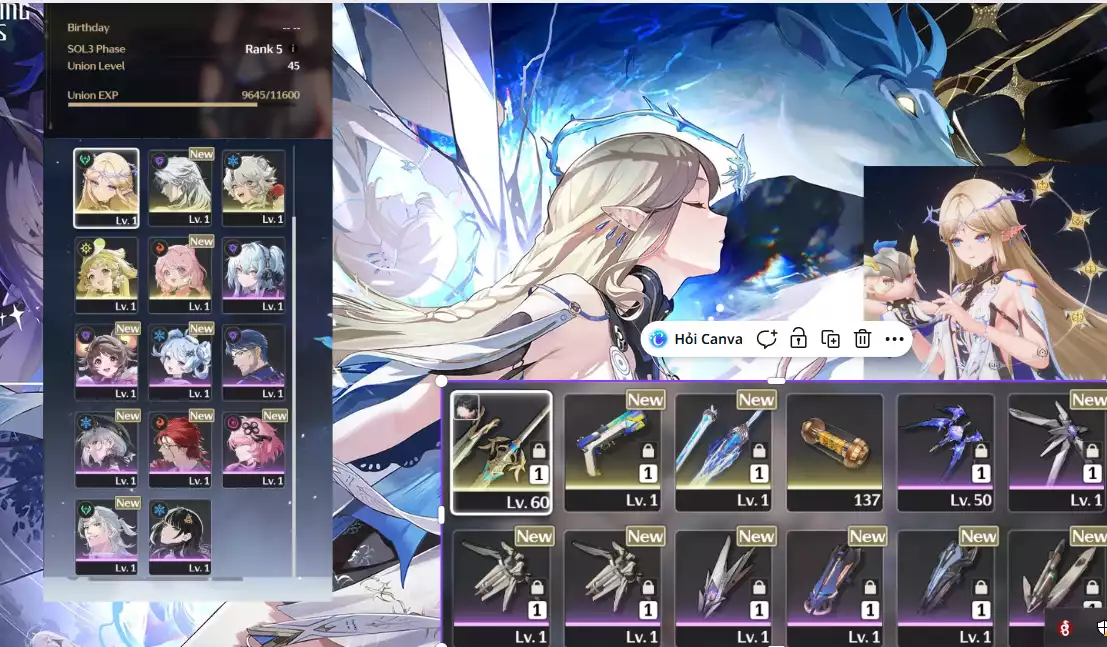 (Tuyệt Phẩm vip)(SEA) UL47 Cartethyia c4r1 Trấn + Verina c3 + con lân