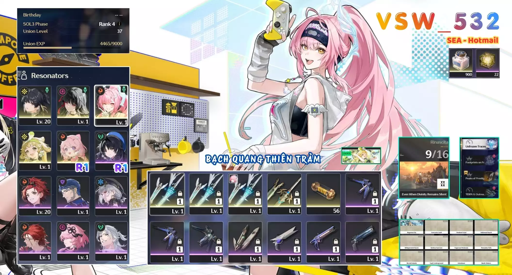 [ VSW_532 SIÊU PHẨM BẠCH QUANG THIÊN TRẢM / CHƯA SN! ] AEMEATH TRẤN + CHISA + ENCORE R1 + VERINA. 22 NHỰA. ZIN BANNER 5* TỰ CHỌN. CÒN NHIỀU QUEST / EVENT!