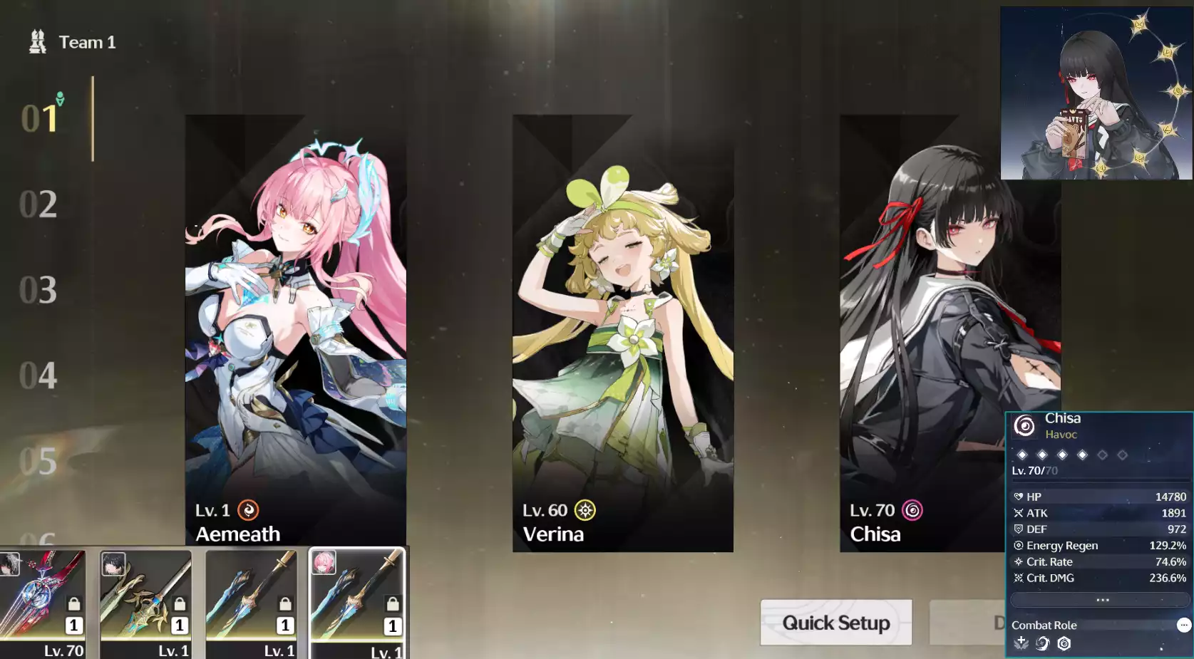 (SEA) Chisa C6r1 + Ameath C0r2 trấn 5* ( trấn đã 20 pity ) Zin Map 3.0